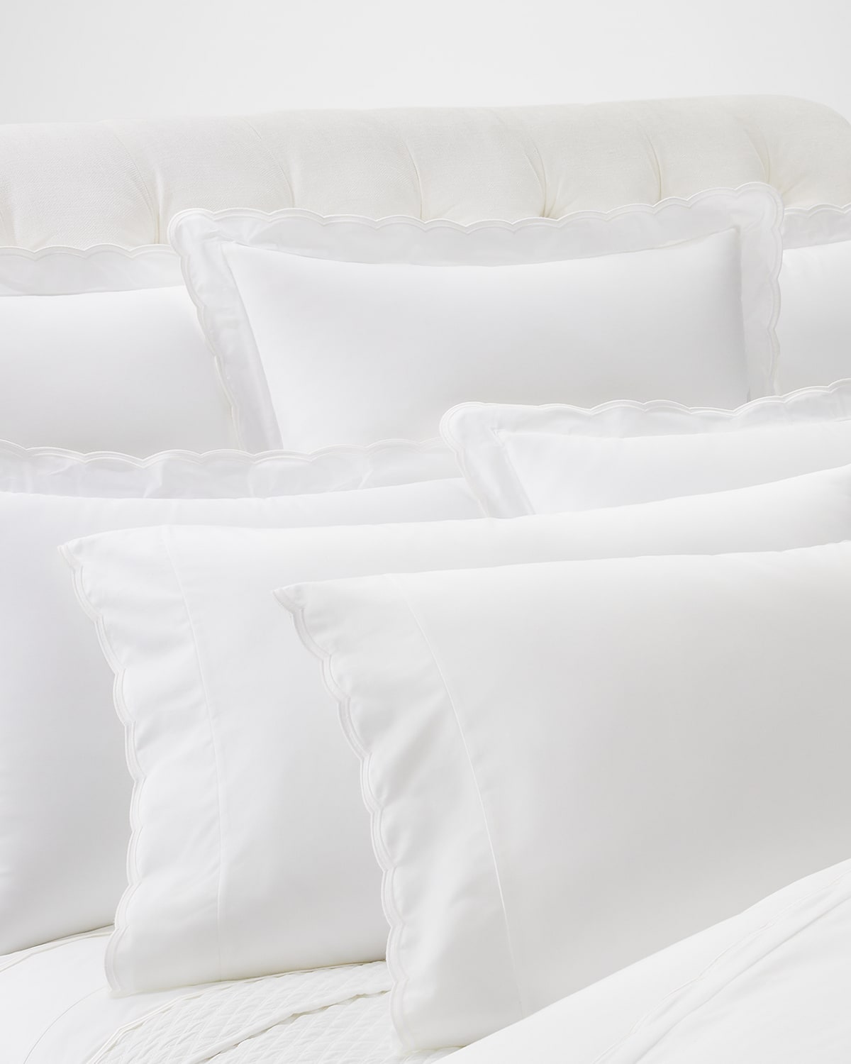 Image Ralph Lauren Home Malin Scallop 500 Thread Count Flat Sheet, QUEEN