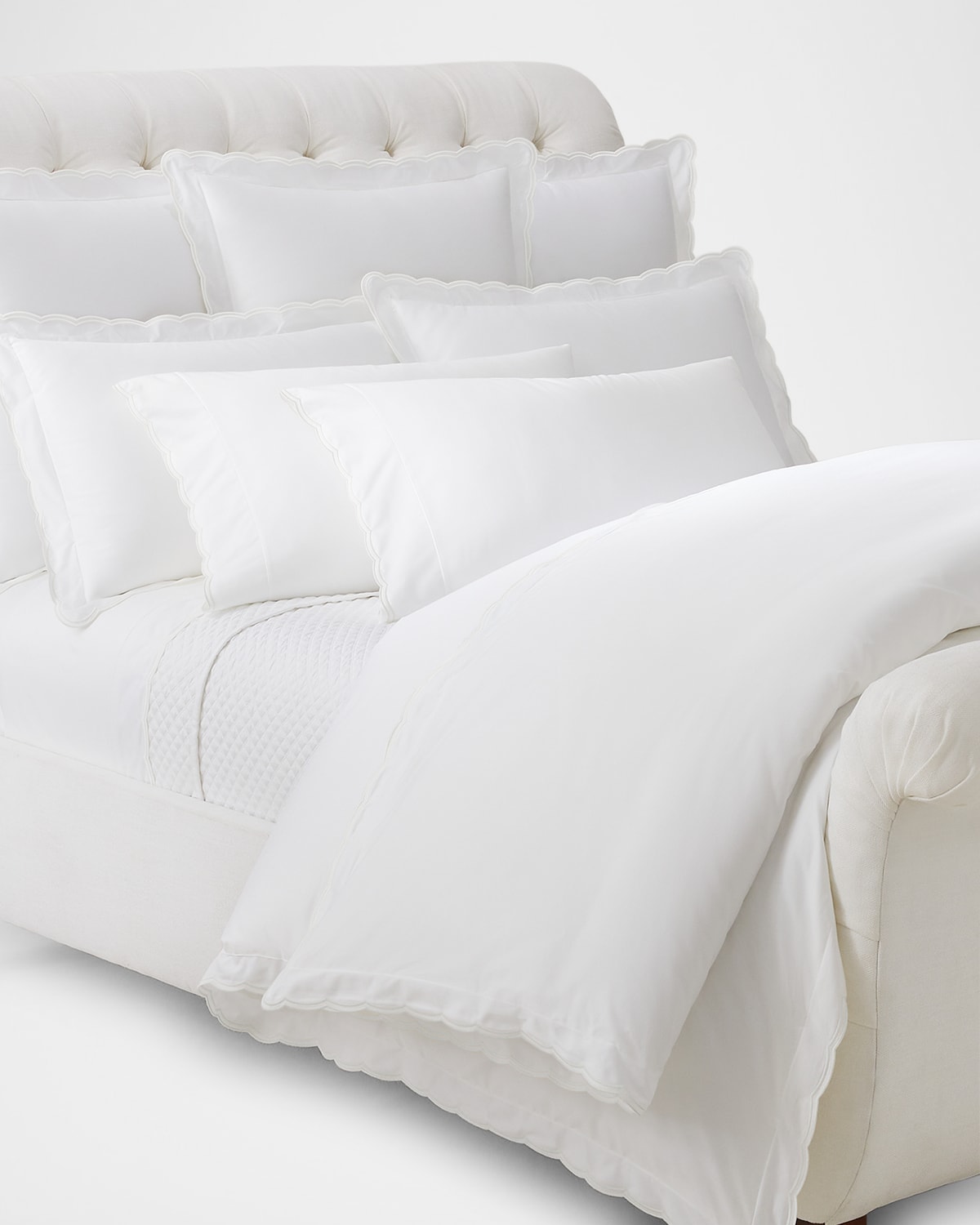 Image Ralph Lauren Home Malin Scalloped Organic Cotton Duvet Cover , KING