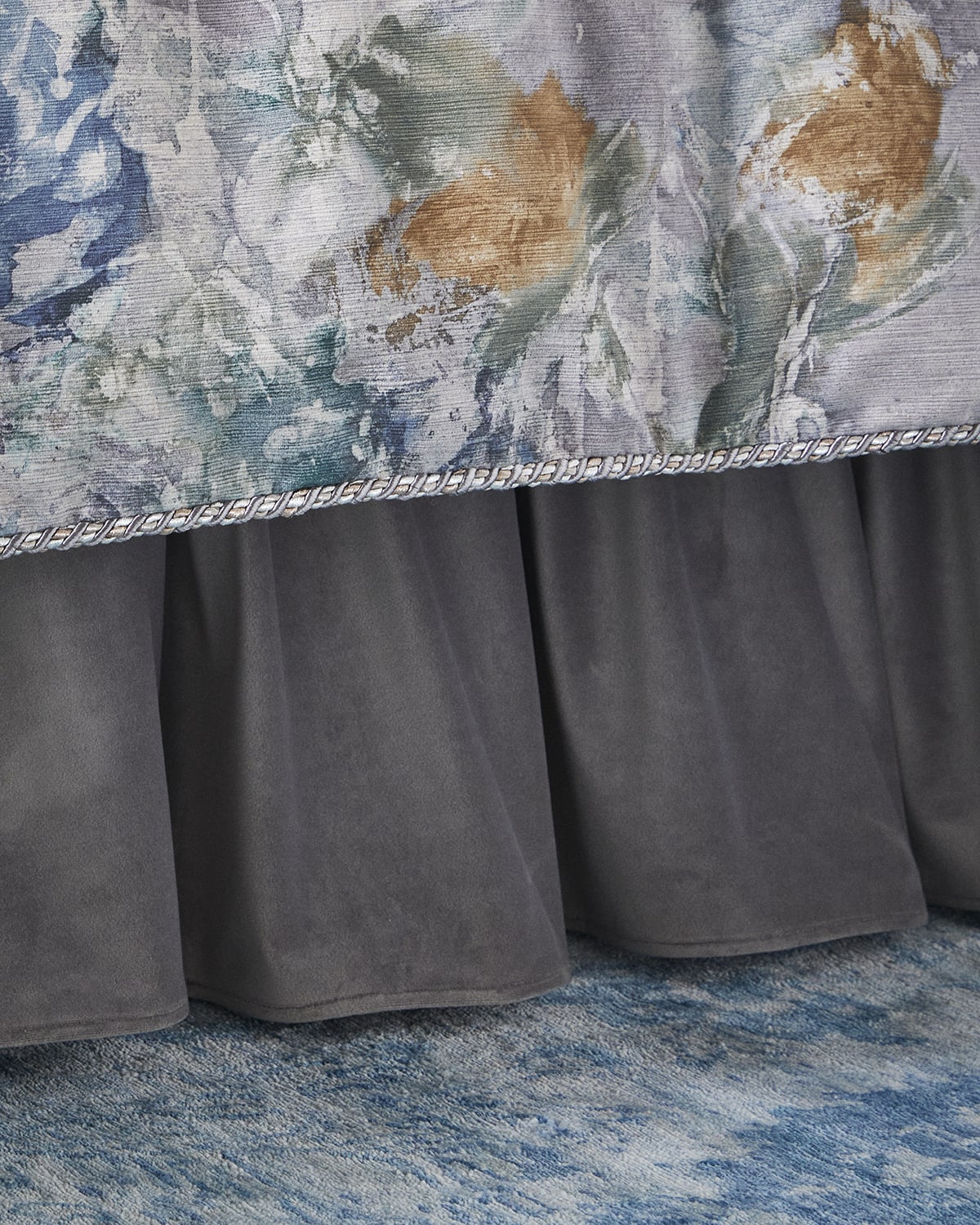 Image Austin Horn Collection Cloe Velvet Ruffled Bed Skirt, Queen