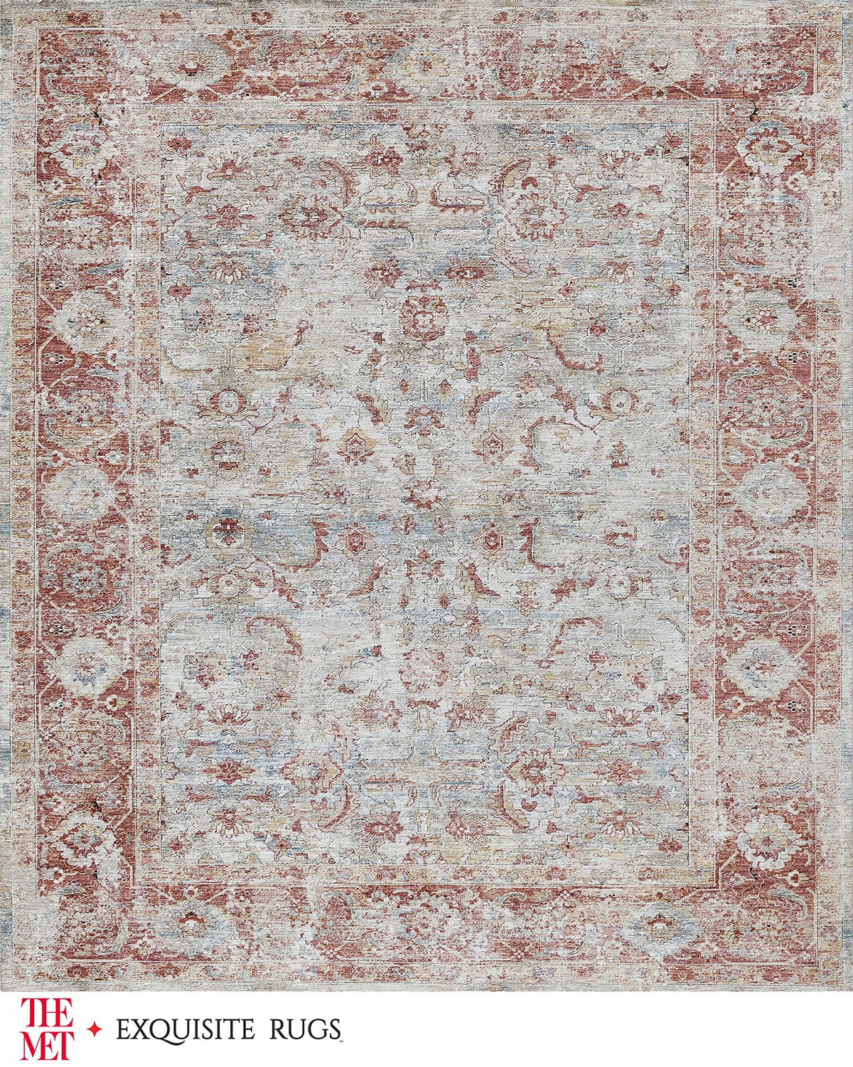 Image Exquisite Rugs x THE MET Antique Loom Blue & Rust Rug, 8' x 10'