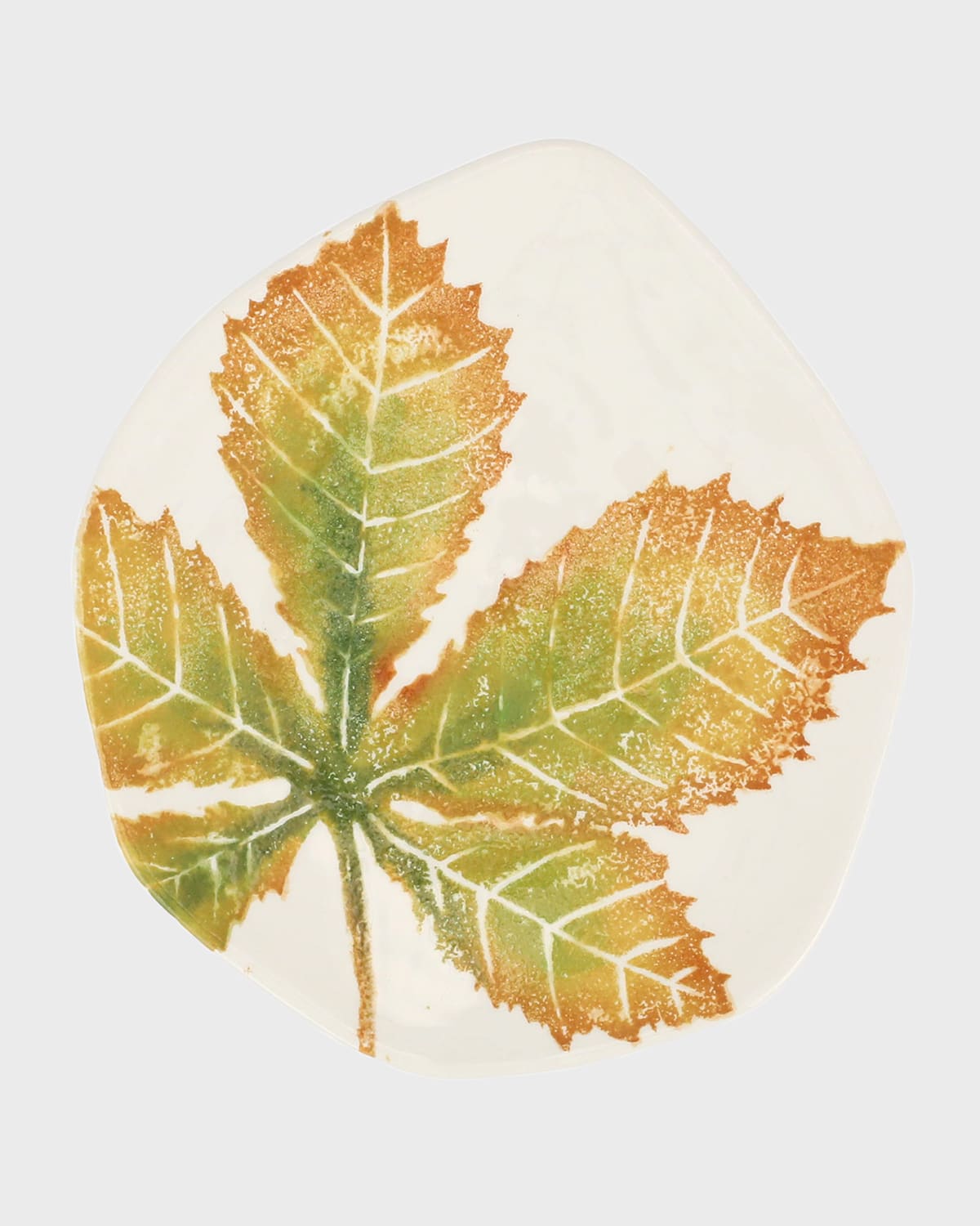 Image Vietri Autunno Chestnut Leaf Salad Plate 