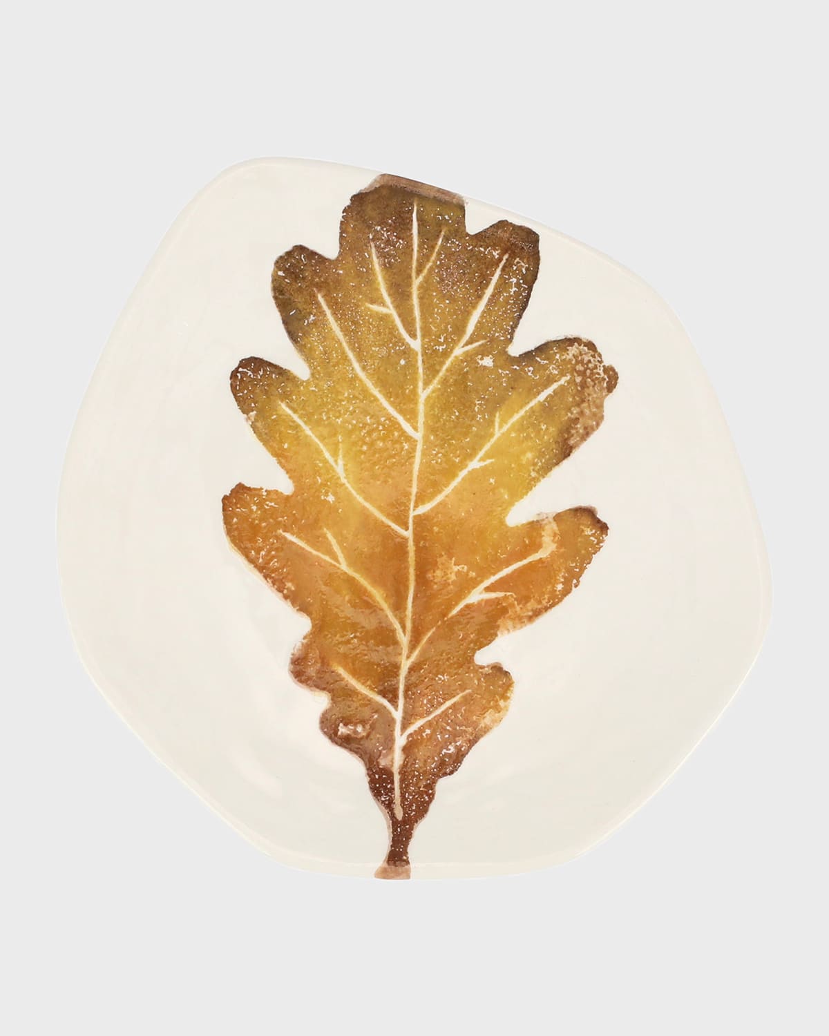 Image Vietri Autunno White Oak Leaf Salad Plate 