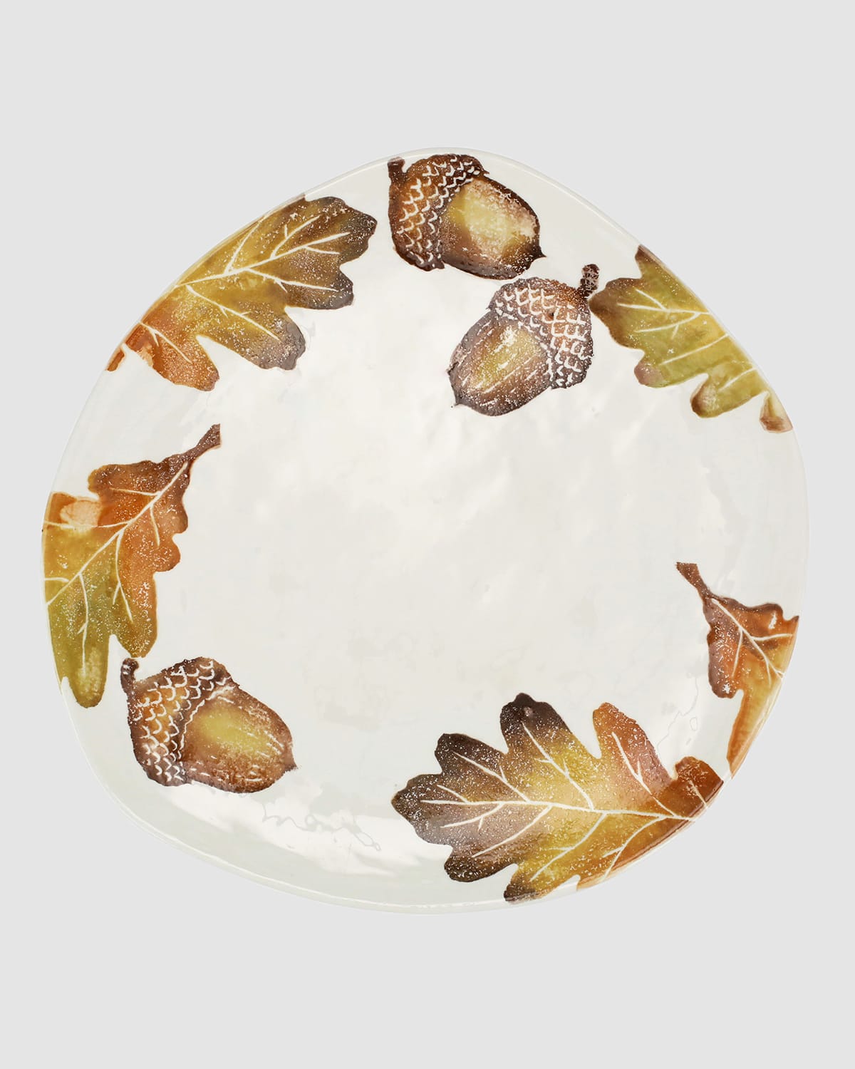 Image Vietri Autunno Acorns & White Oak Leaves Oblong Platter 