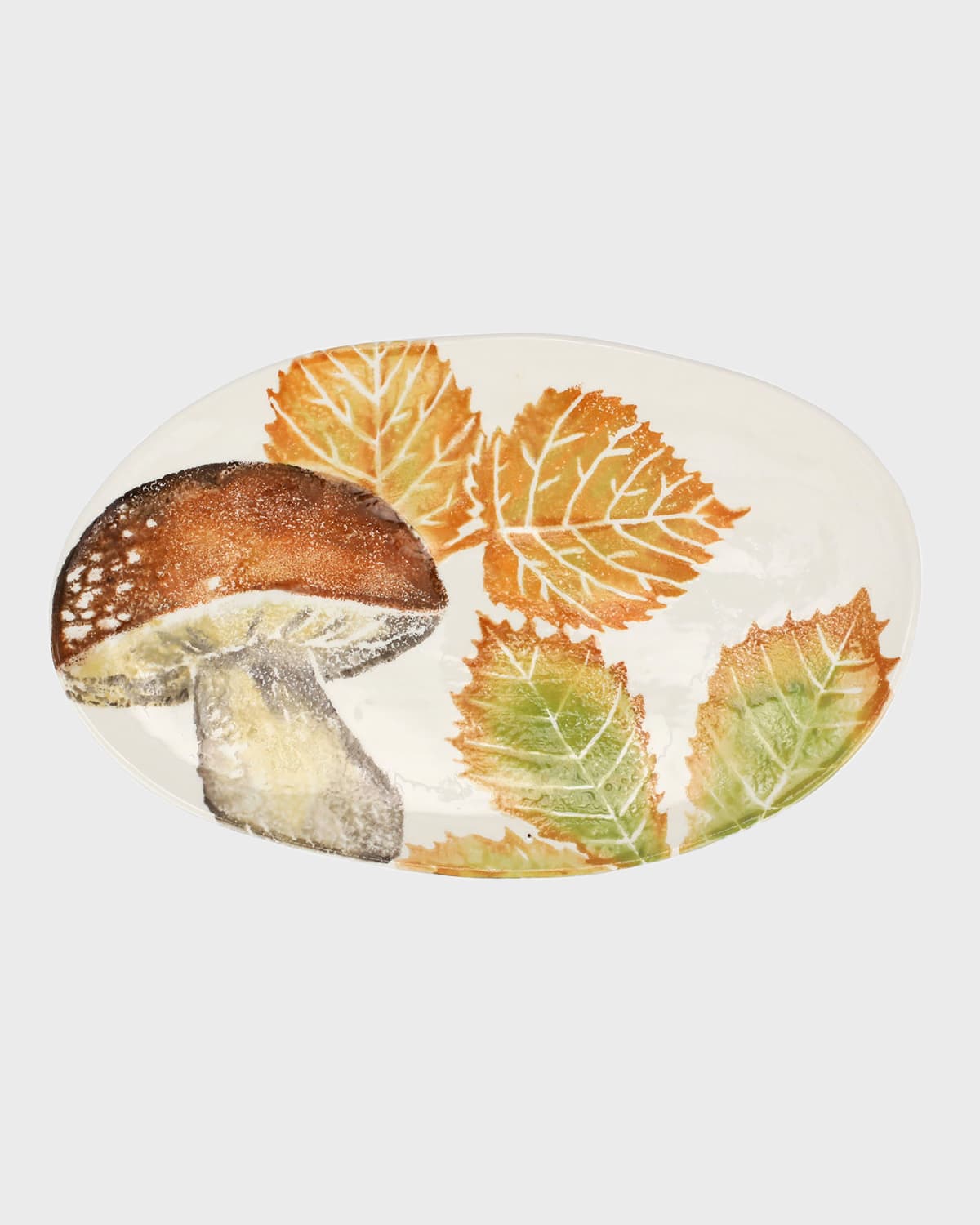 Image Vietri Auttuno Mushroom Small Oval Platter 