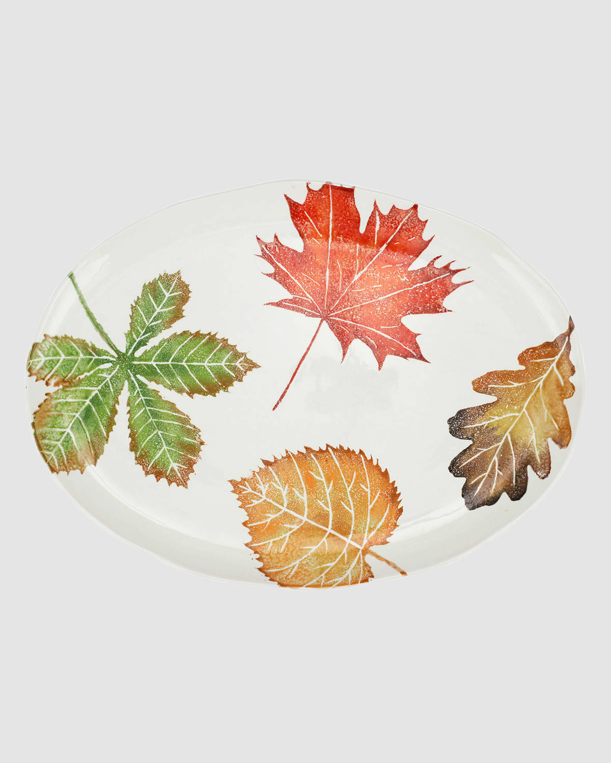 Image Vietri Auttuno Assorted Leaves Oval Platter 