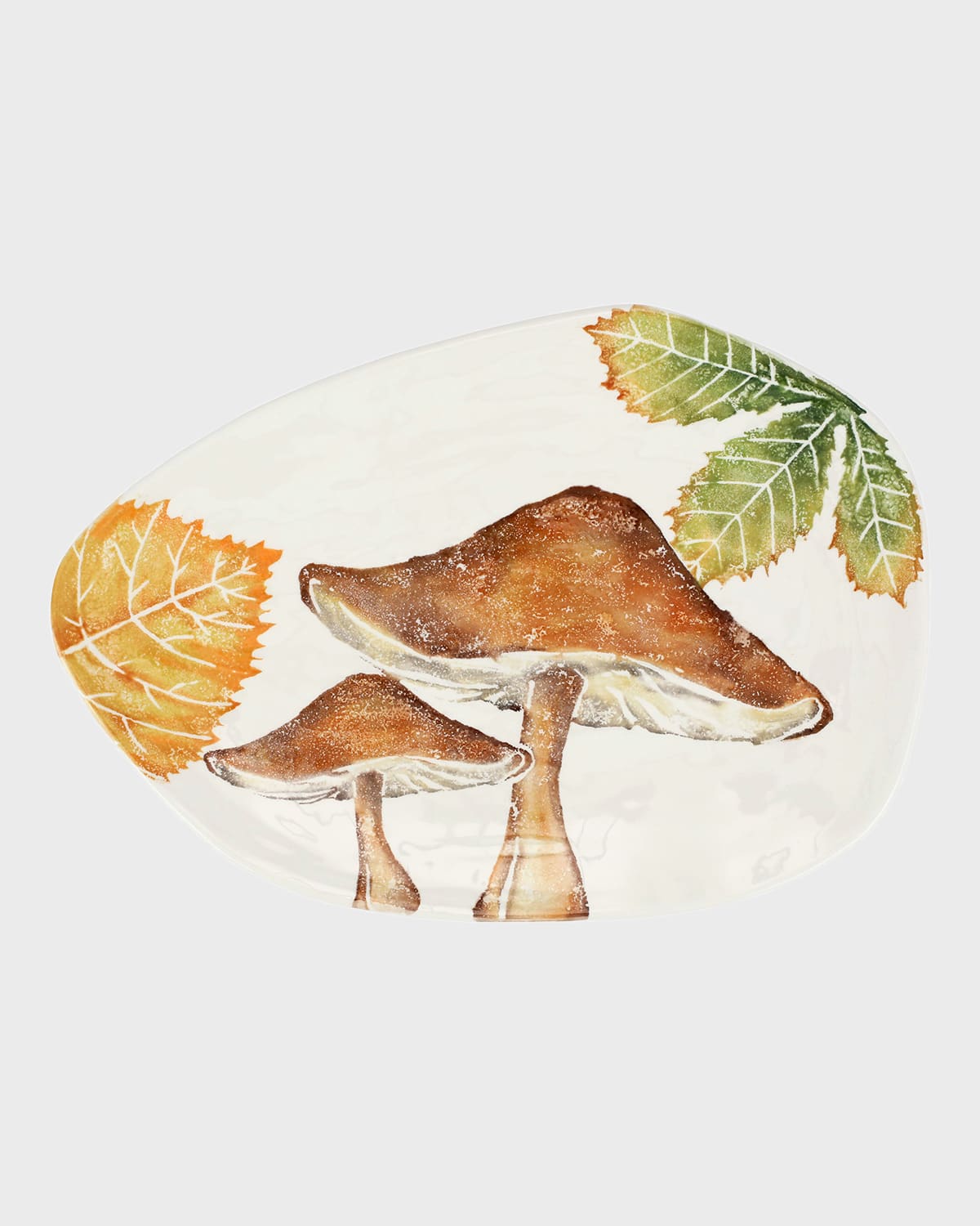 Image Vietri Autunno Mushrooms Oblong Oval Platter 