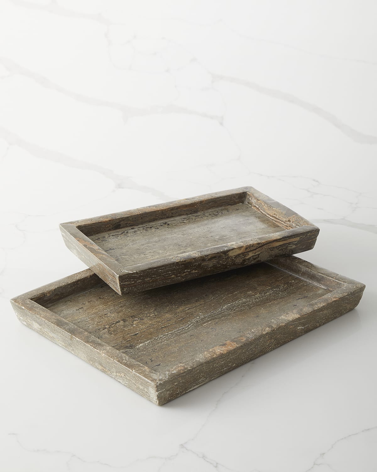 Image Pigeon and Poodle Bowen Nested Trays, Gray