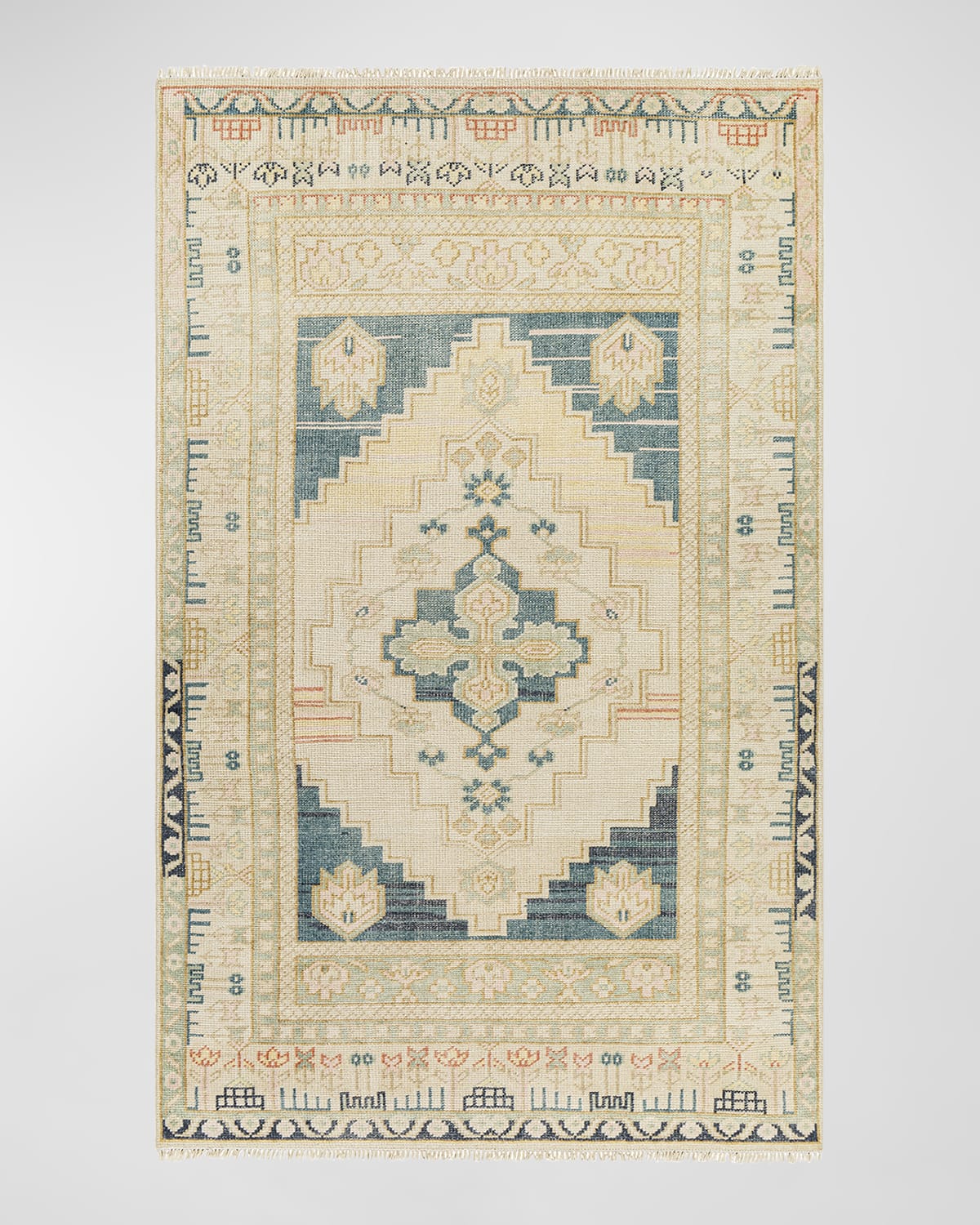 Image Surya Rugs Anadolu Teal Hand-Knotted Rug, 6' x 9'