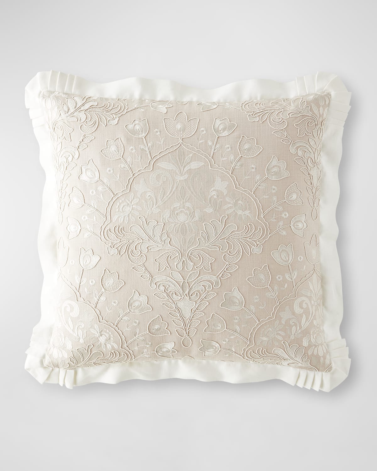 Image Austin Horn Collection Tulip Embroidered Reversible Euro Sham 