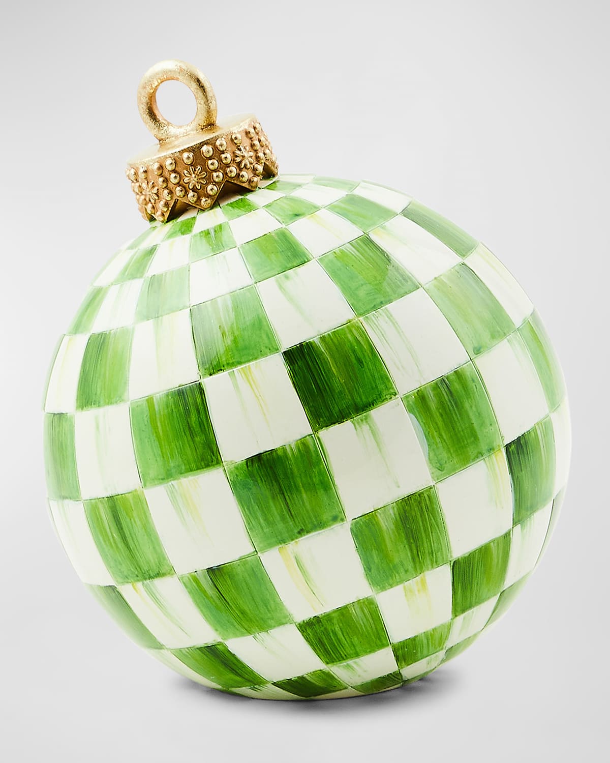 Image MacKenzie-Childs Light Green Check Tabletop Ornament