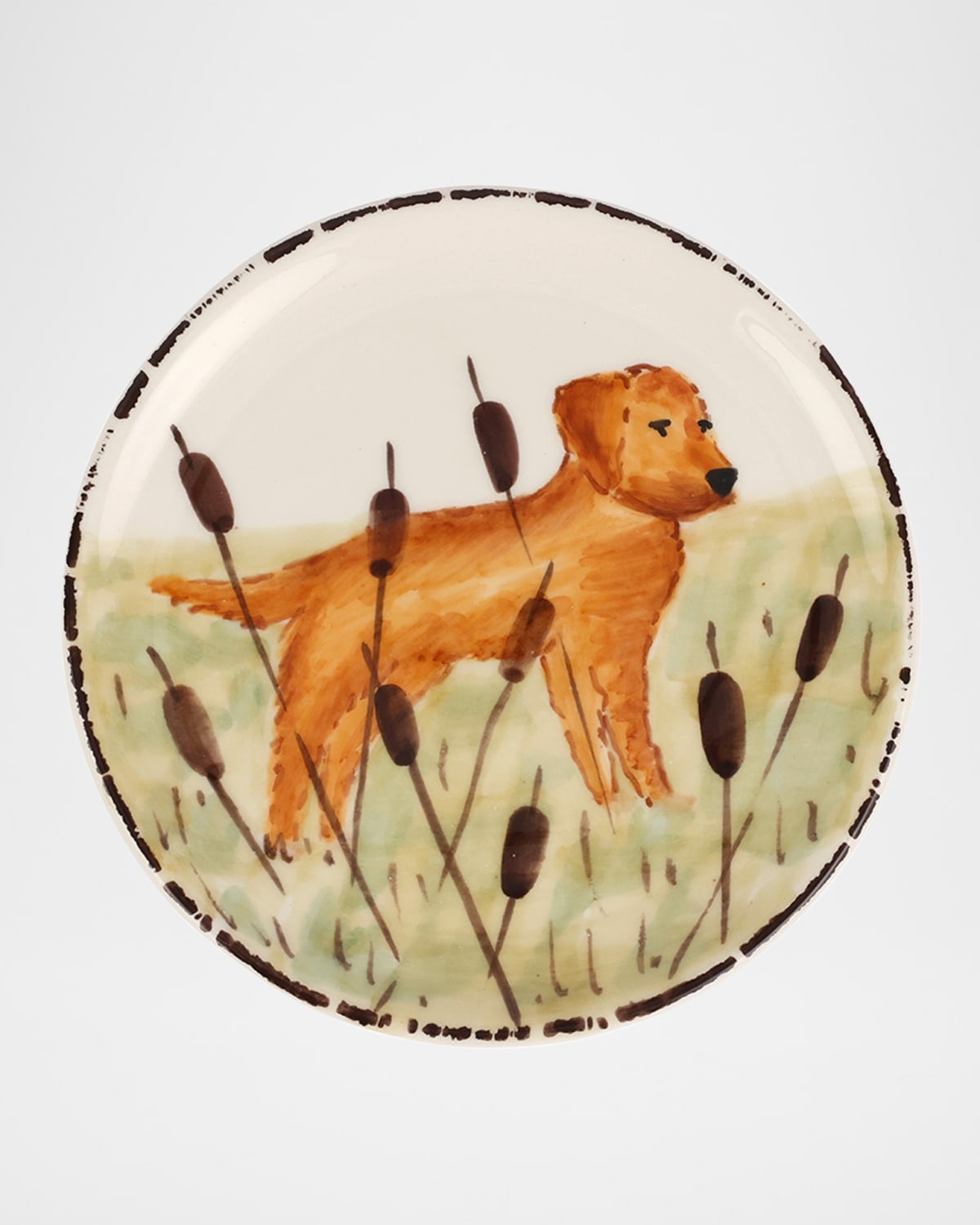 Image Vietri Wildlife Hunting Dog Canape Plate