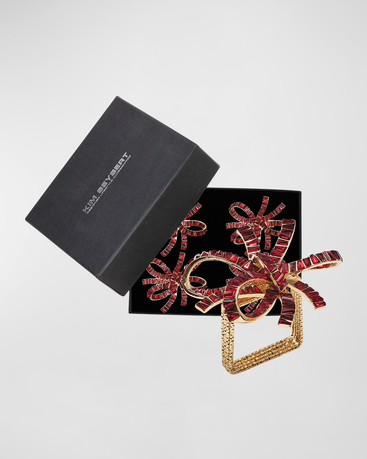 Image Kim Seybert Jeweled Bow Napkin Rings, Set of 4