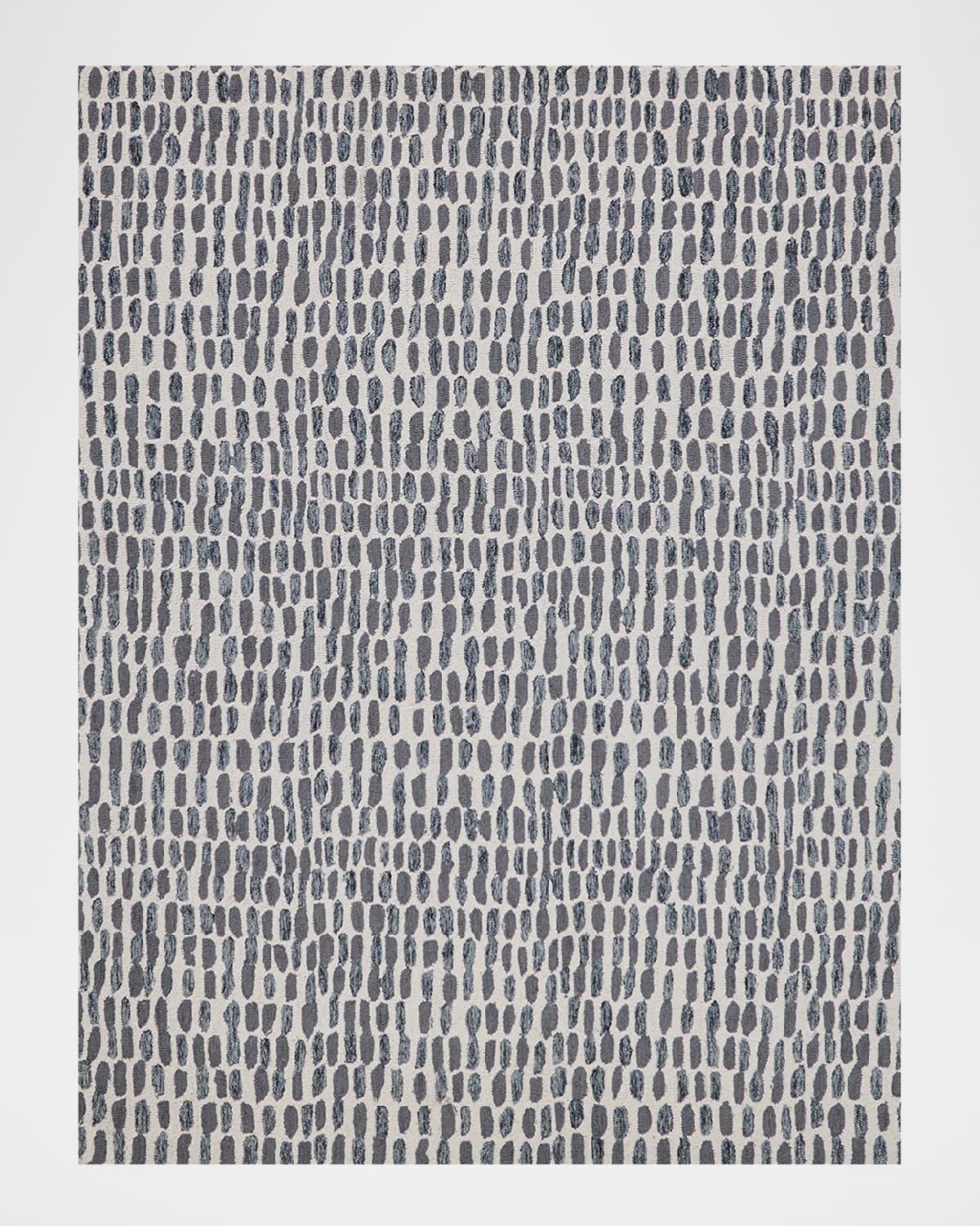 Image Exquisite Rugs Ink Blot Hand-Tufted Black & Gray Rug, 6' x 9'