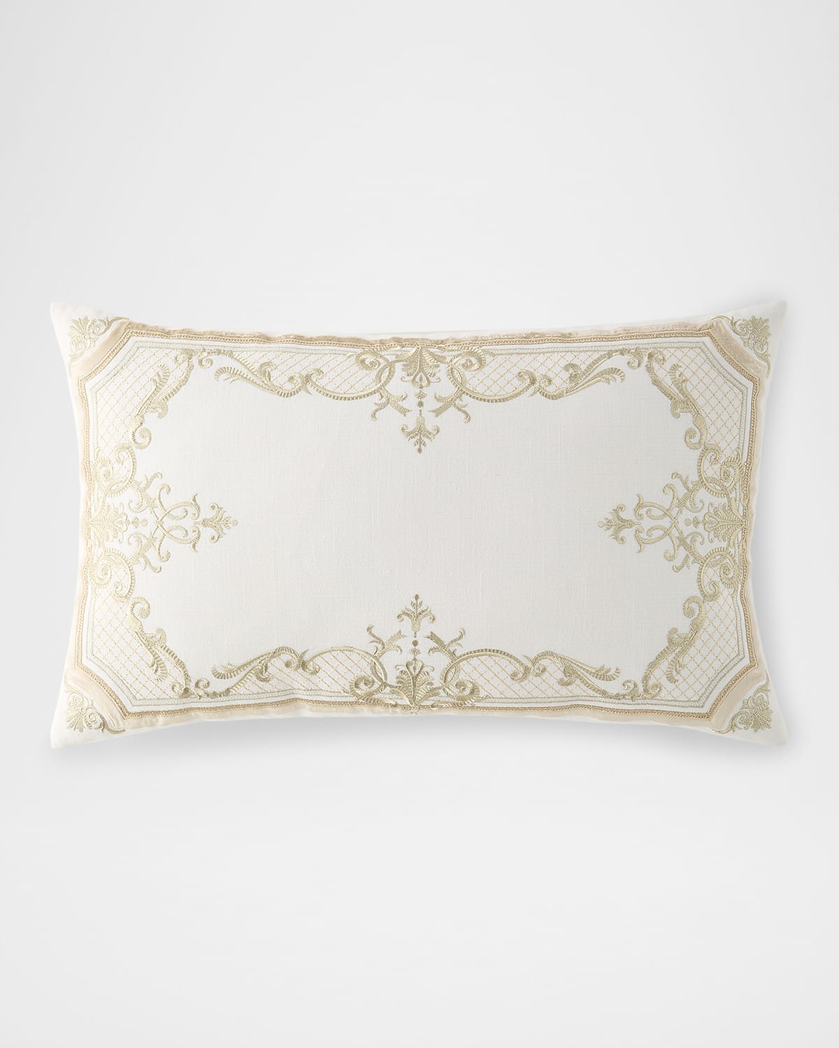Image Callisto Home Nesher Metallic Lattice Border Lumbar Pillow, 18" x 30"