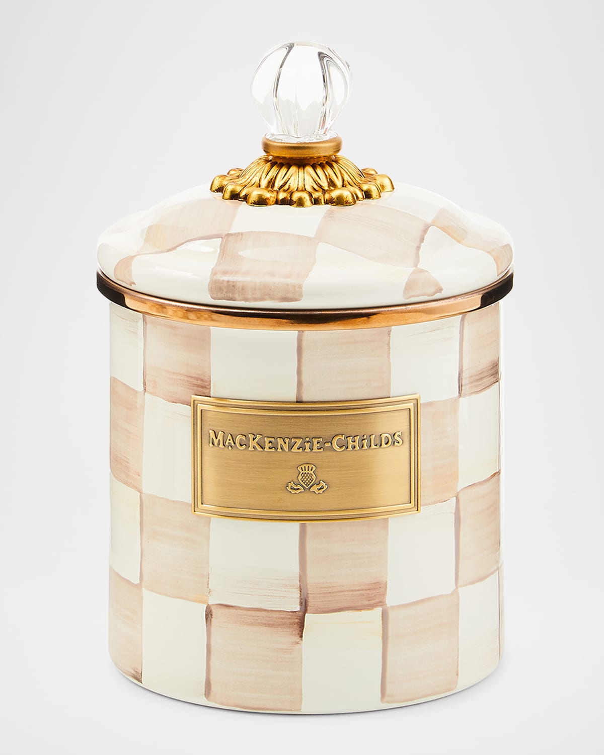 Image MacKenzie-Childs Mocha Check Small Canister