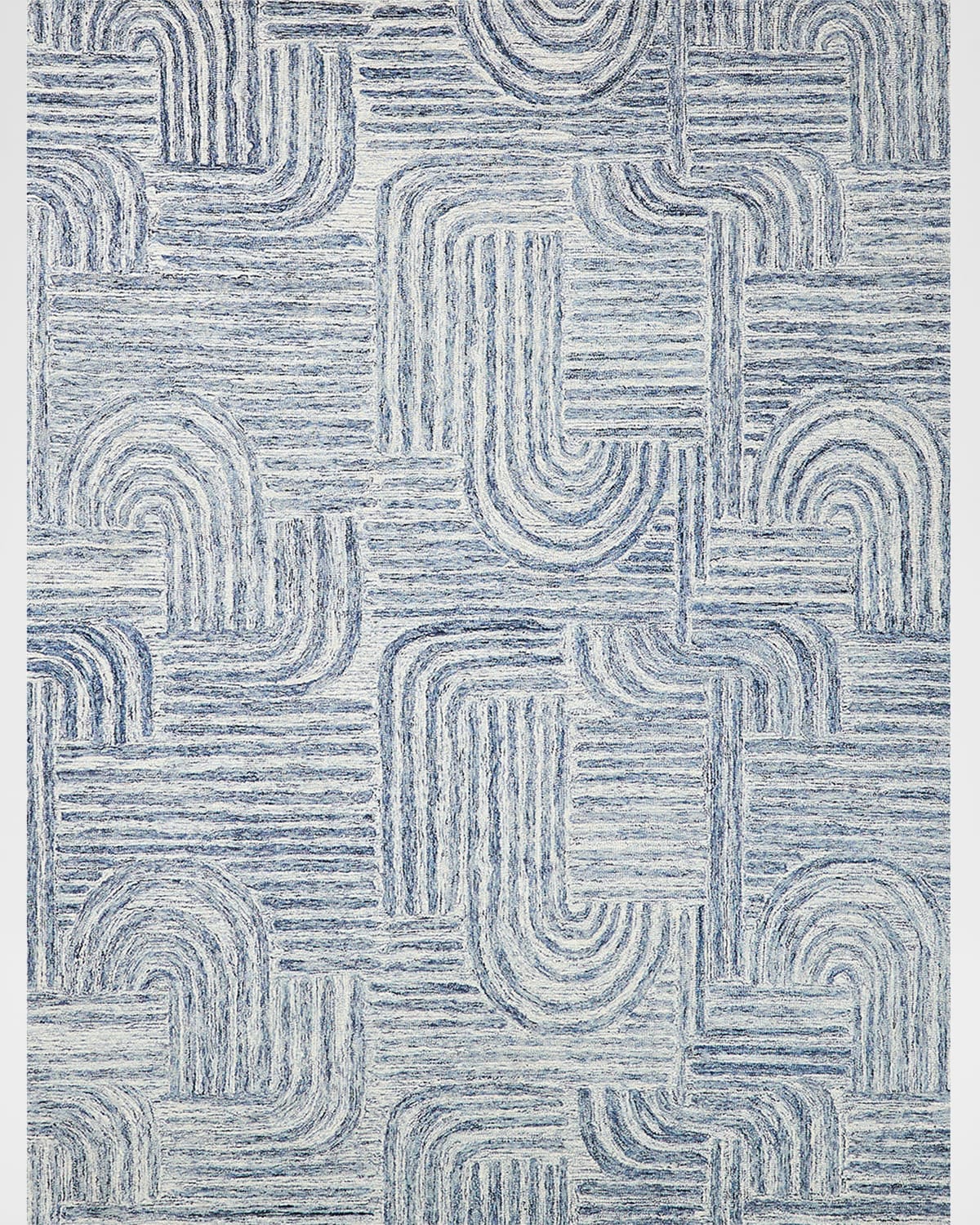 Image Exquisite Rugs Juno Hand-Tufted Blue/Ivory Rug, 8' x 10'