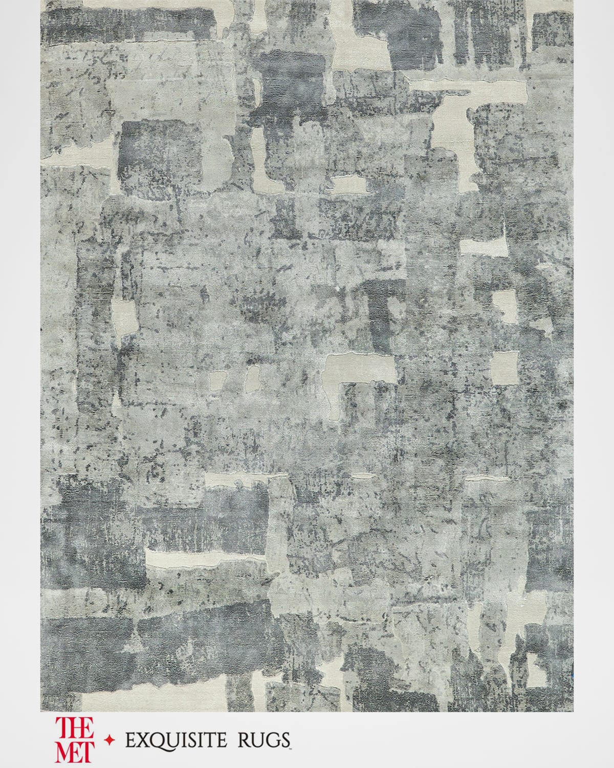 Image Exquisite Rugs x THE MET Papyrus Hand-Loomed Gray Rug, 12' x 15'