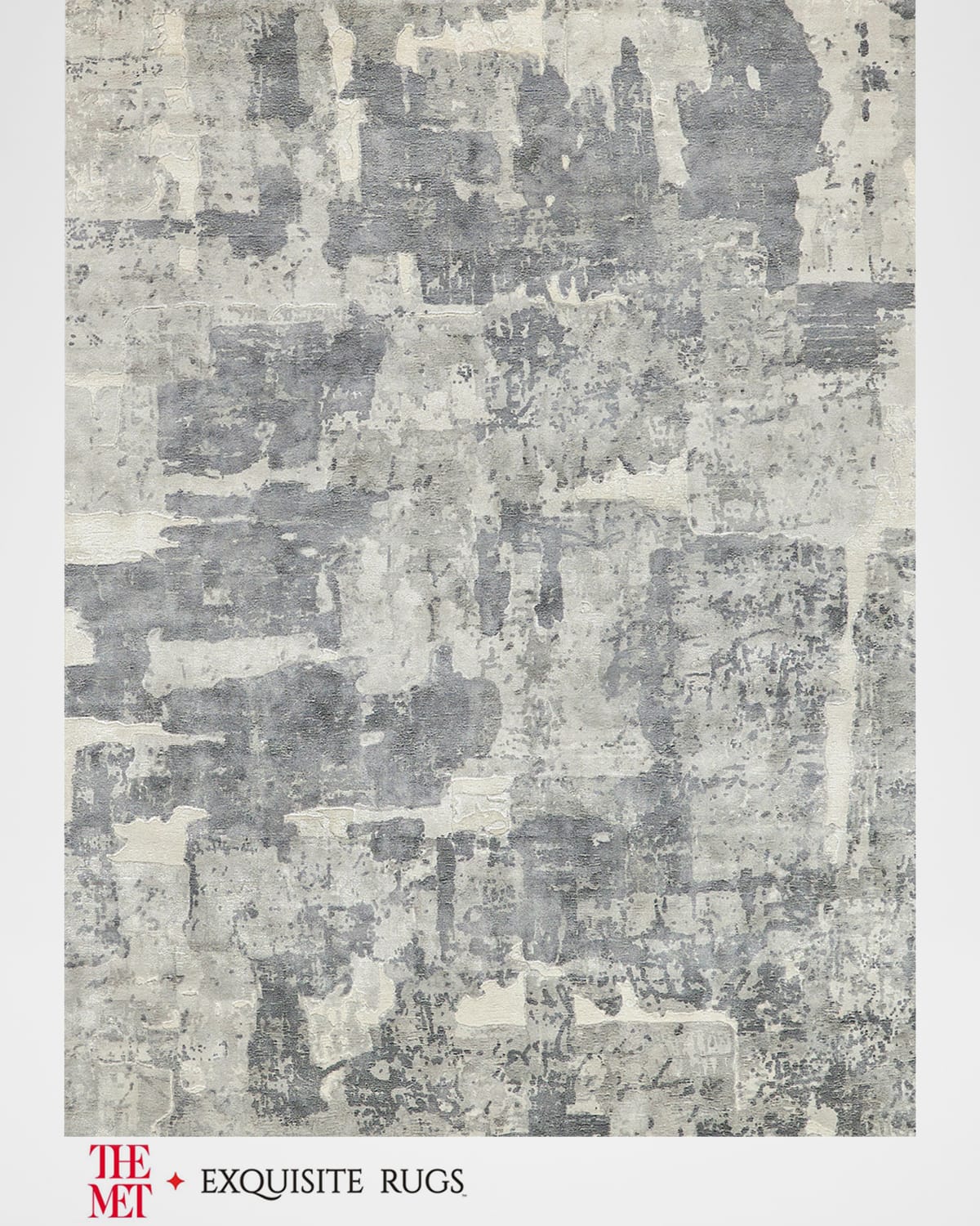 Image Exquisite Rugs x THE MET Papyrus Hand-Loomed Blue/Gray Rug, 12' x 15'
