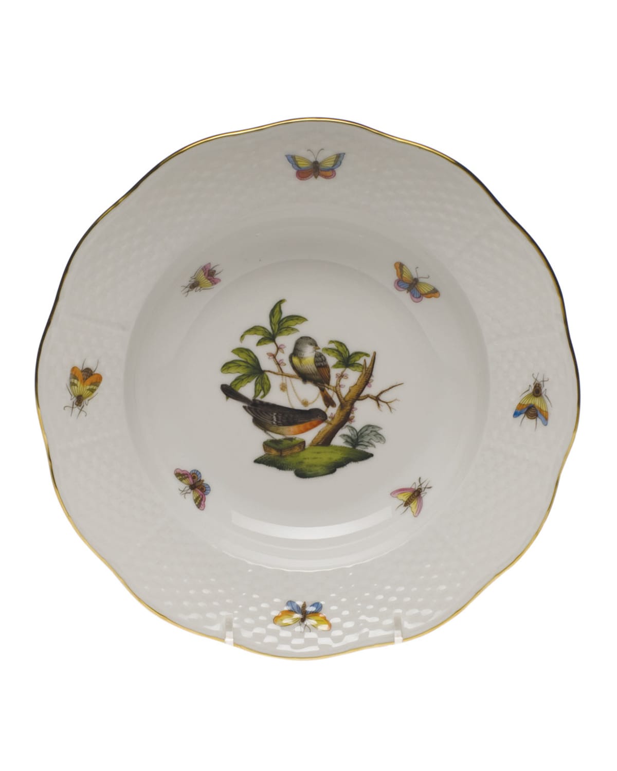 Image Herend Rothschild Bird Motif 2 Rim Soup Plate