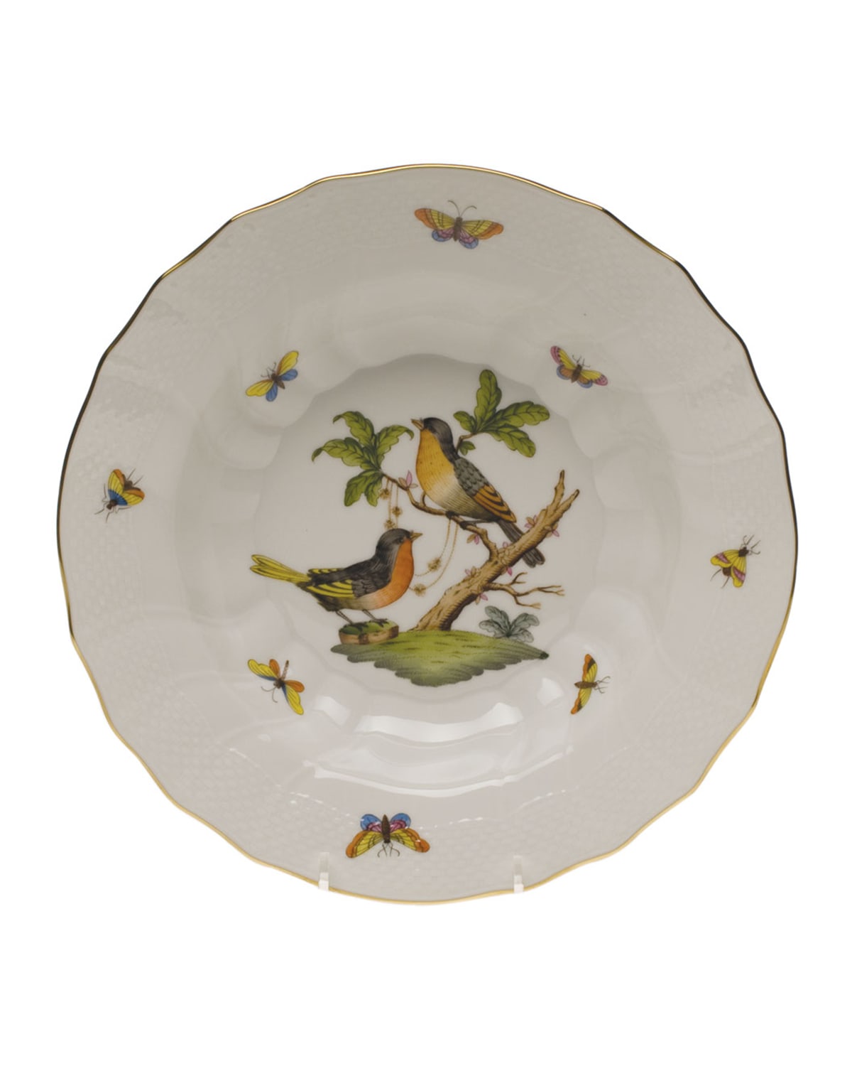 Image Herend Rothschild Bird Motif 8 Rim Soup Bowl