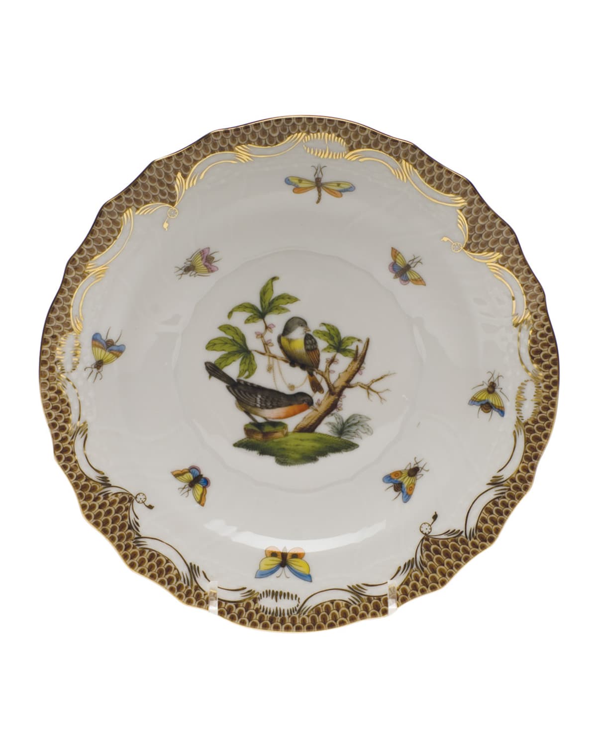 Image Herend Rothschild Bird Brown Motif 2 Salad Plate