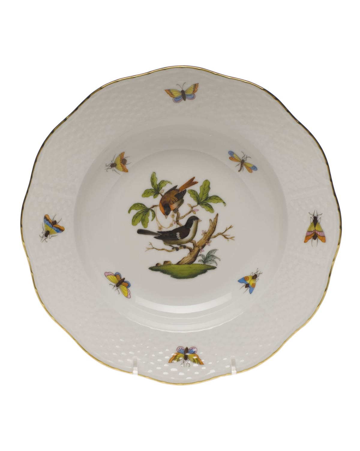Image Herend Rothschild Bird Motif 4 Rim Soup Plate