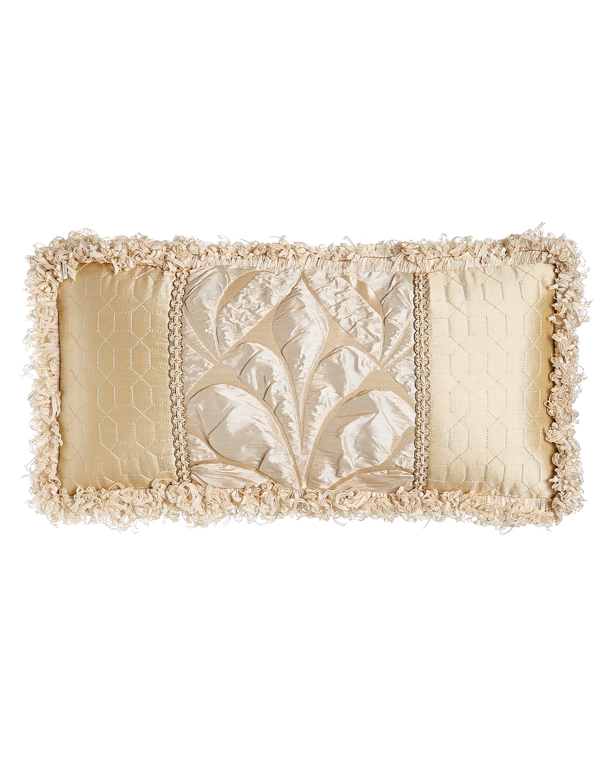 Image Dian Austin Couture Home Neutral Modern Pieced Box Pillow, 22" x 10"