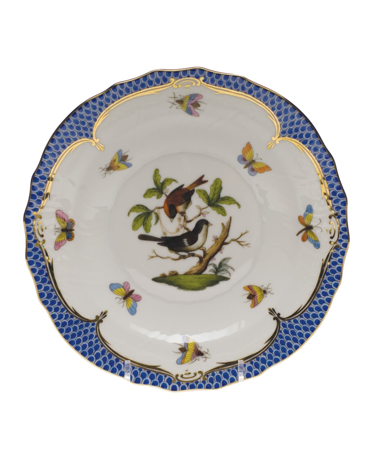 Image Herend Rothschild Bird Blue Motif 4 Salad Plate
