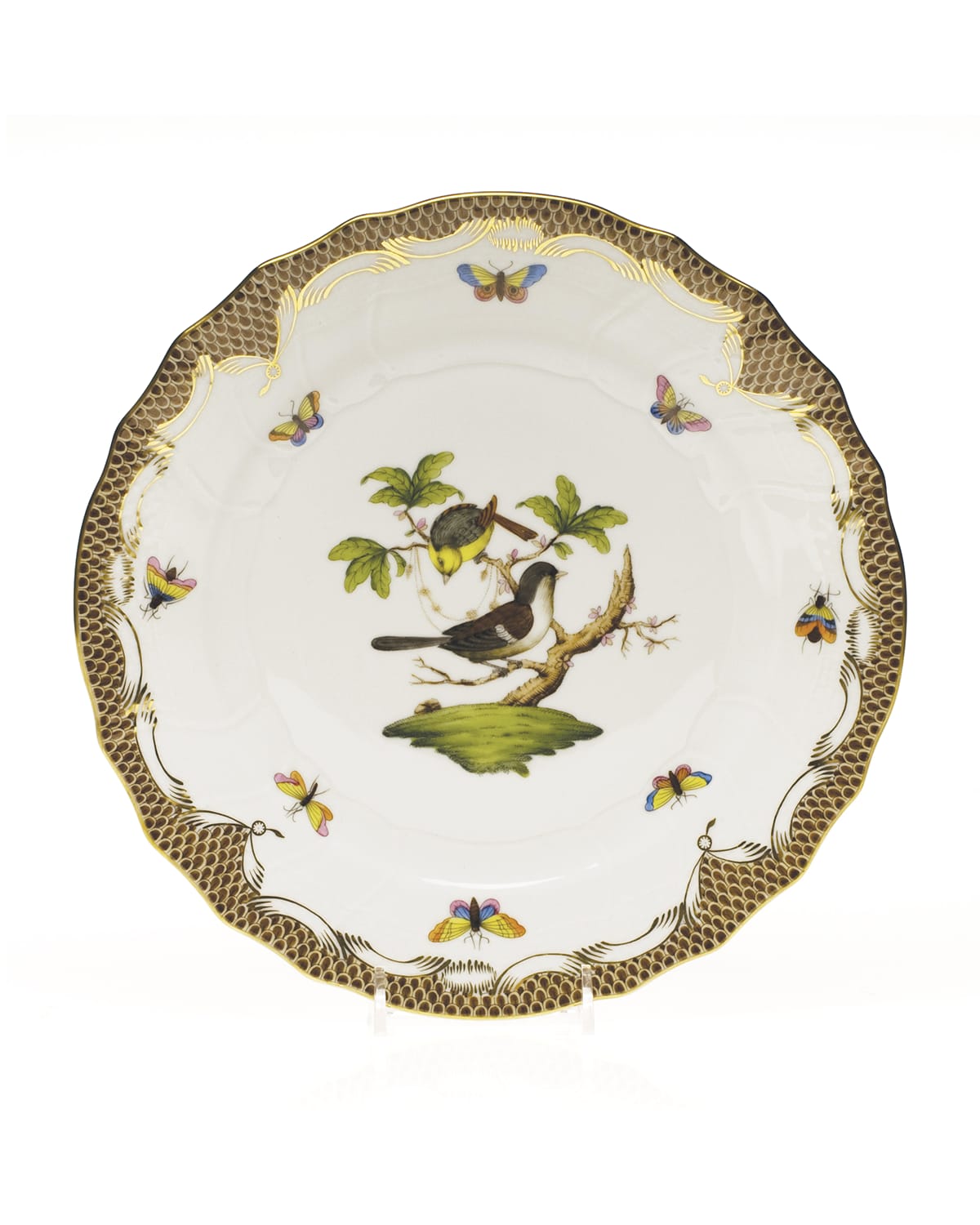 Image Herend Rothchilds Bird Brown Dinner Plate