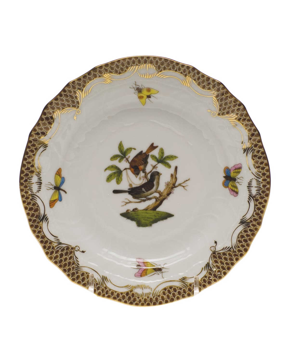 Image Herend Rothschild Bird Brown Motif 4 Bread & Butter Plate