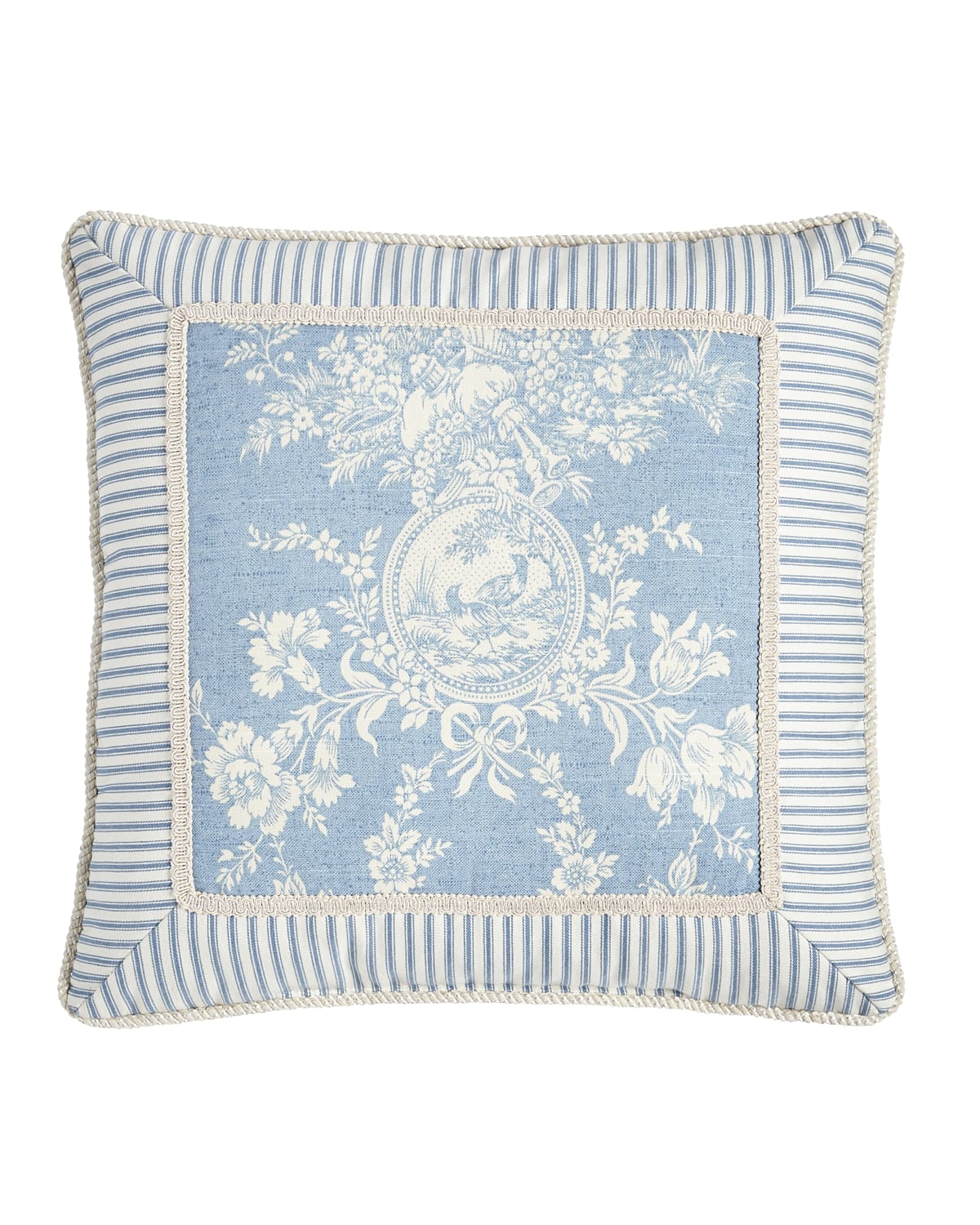 Sherry Kline Home Framed Country Manor Toile-Print Pillow, 18"Sq. | Horchow
