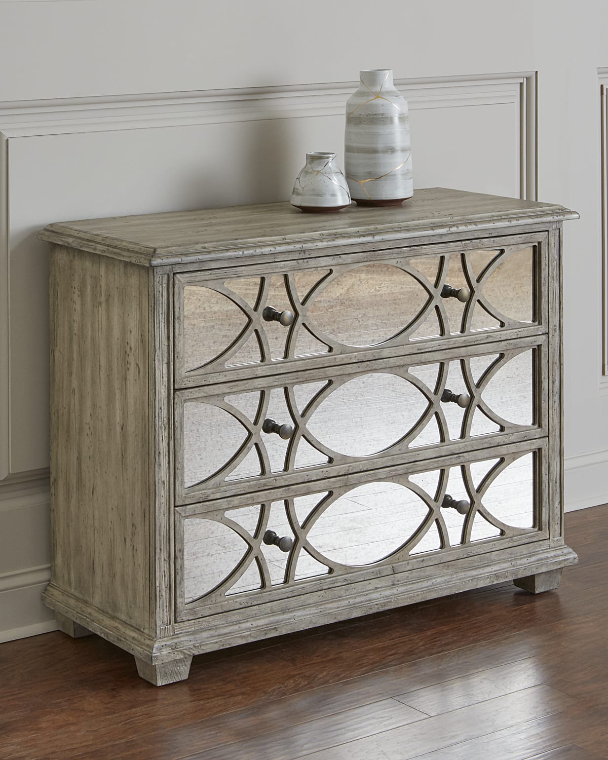 Antiqued Mirrored Chest