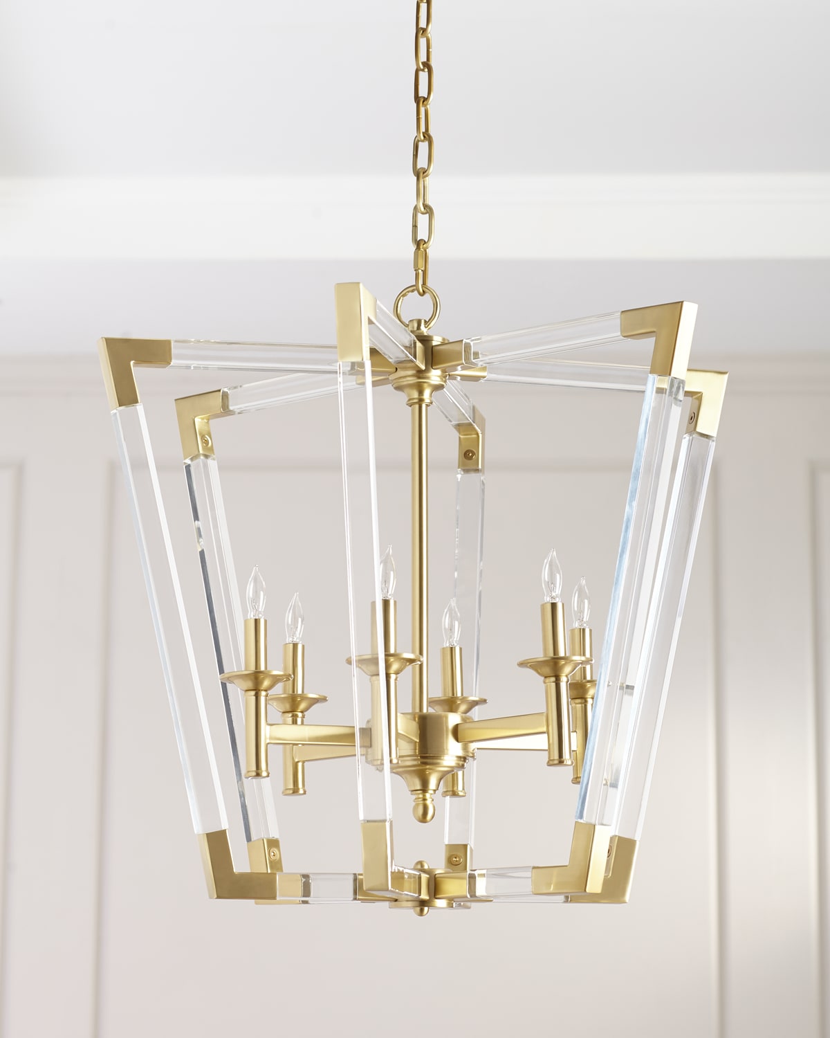 Bamboo-Motif 6-Light Chandelier