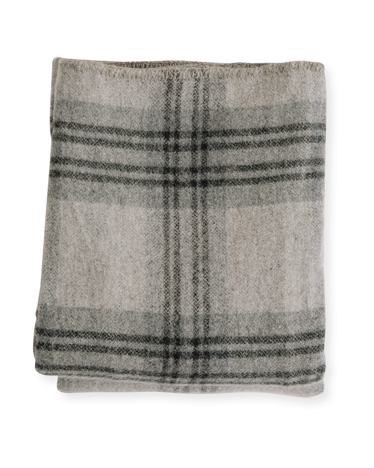 Evangeline Linens A Frame Merino Wool King Blanket, Classic Gray Horchow