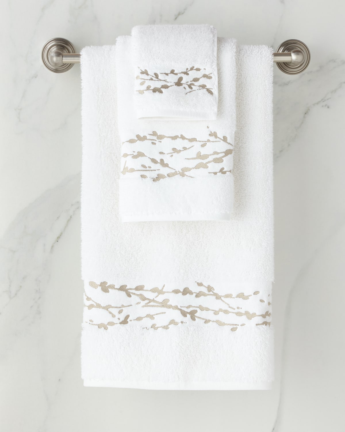 Michael Aram Branch Embroidered Hand Towel, Set of 2