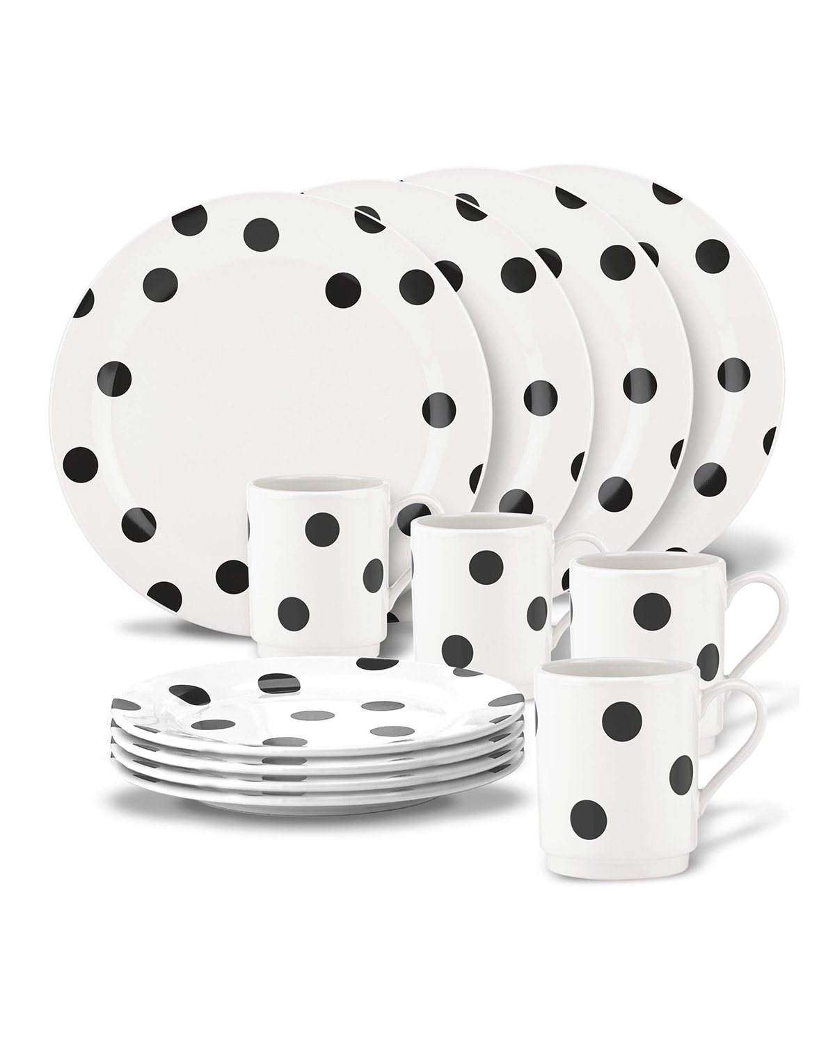 Kate Spade New York Kate Spade Deco Dot Accent Plate, 1.1 LB, White (Set of  4) : : Home