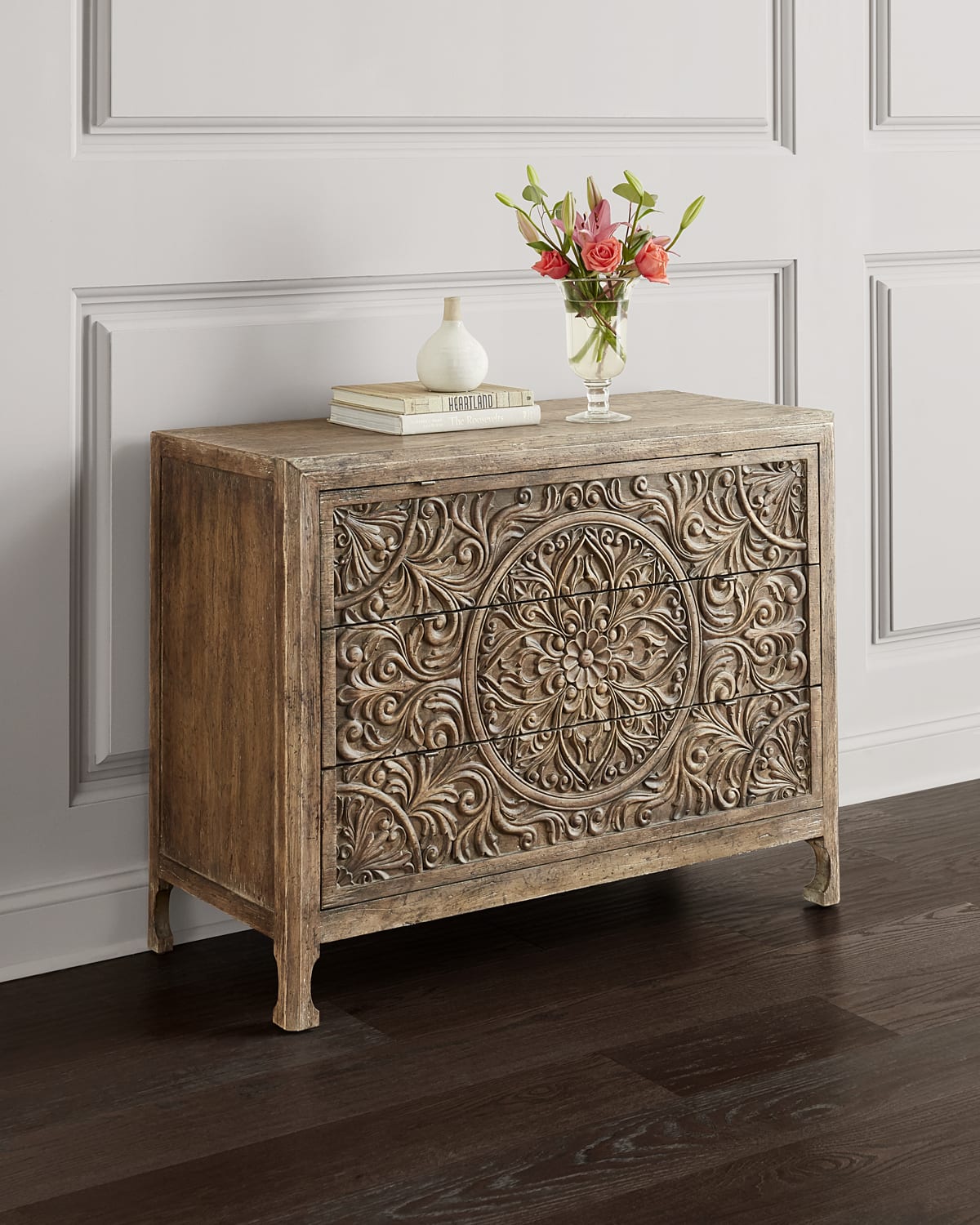 Arteriors Manhattan Burlwood Bar Cabinet