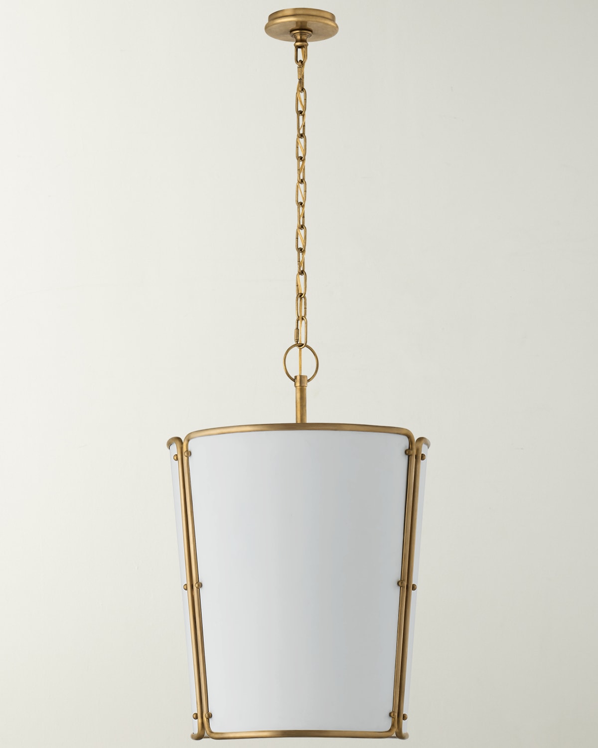 Visual Comfort Signature Piatto Large Pendant In Hand-Rubbed Antique Brass  With Plaster White Shade By Thomas O'Brien - ShopStyle
