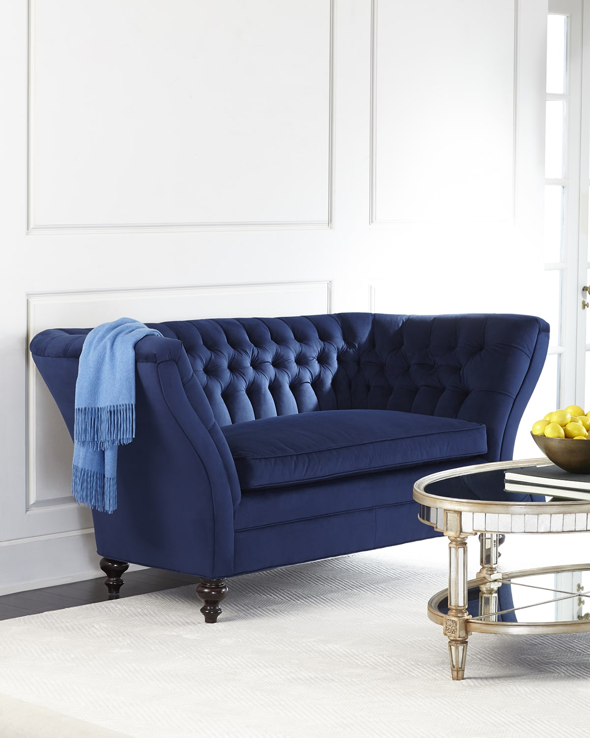 Four Hands Sable Tufted Leather Sofa Horchow