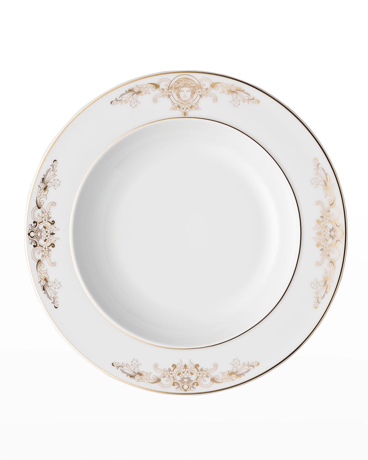 Versace Medusa Garland Red Rimmed Soup Bowl Horchow