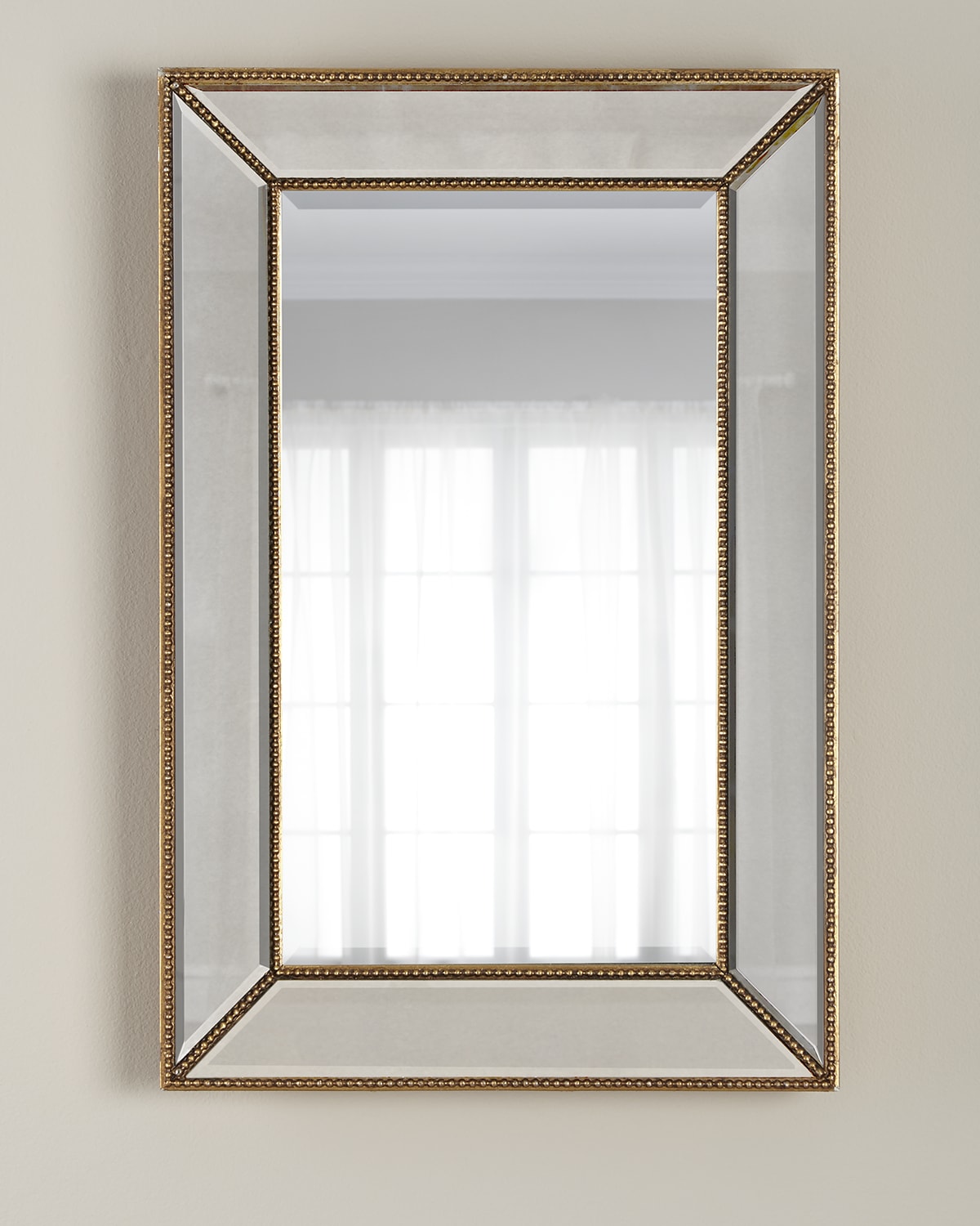 AntiquedSilver Beaded Floor Mirror Horchow