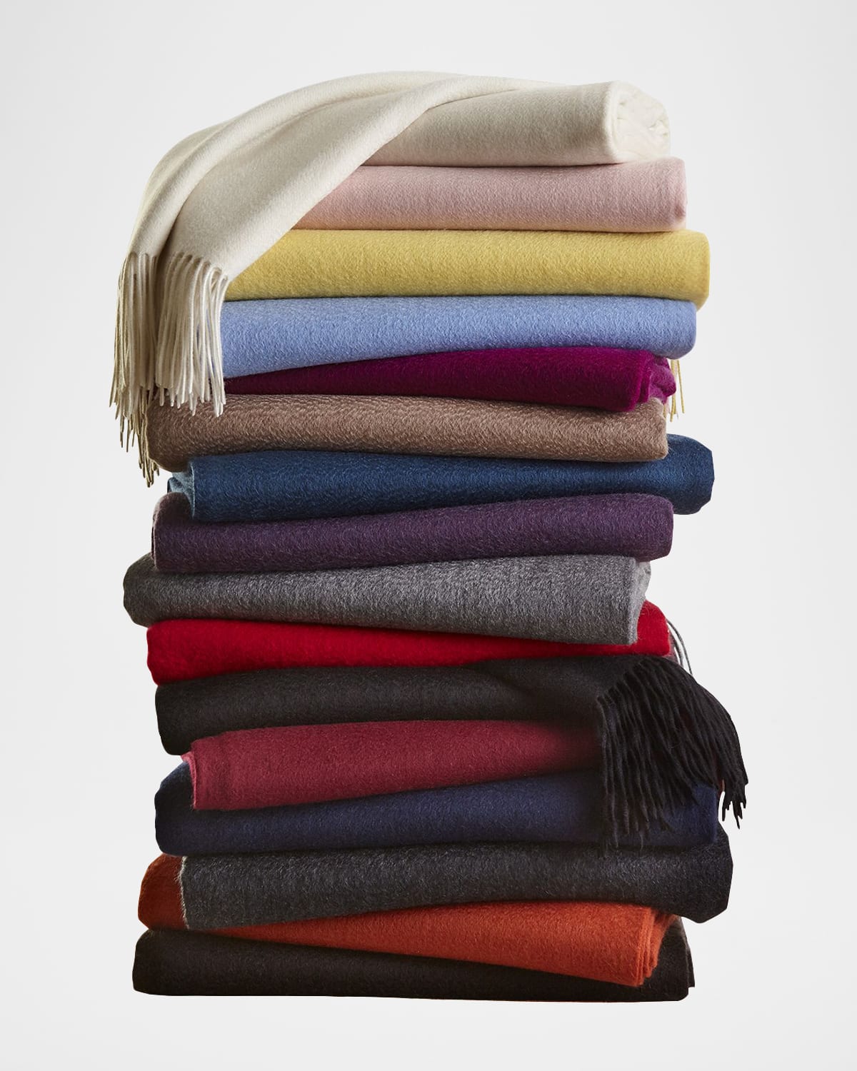 Sofia Cashmere Double-Face Cashmere Throw | Horchow