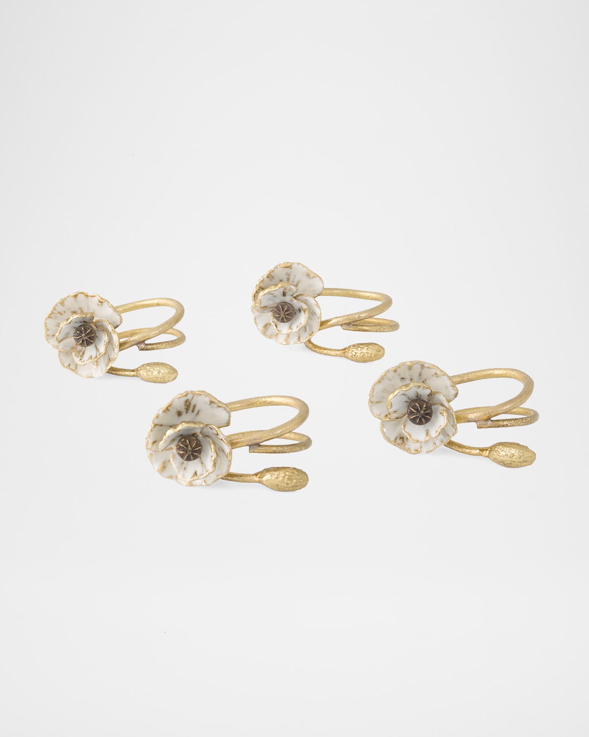 michael aram 花の装飾 ナプキンリング シルバーゴールド michael aram