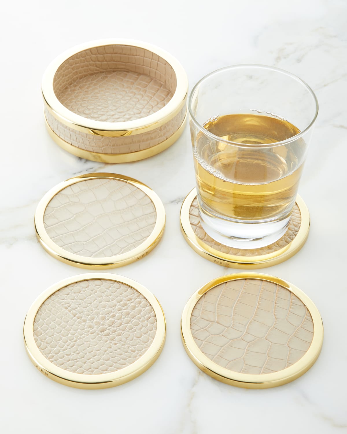 AERIN Black Agate Coasters 4 Piece Set Horchow