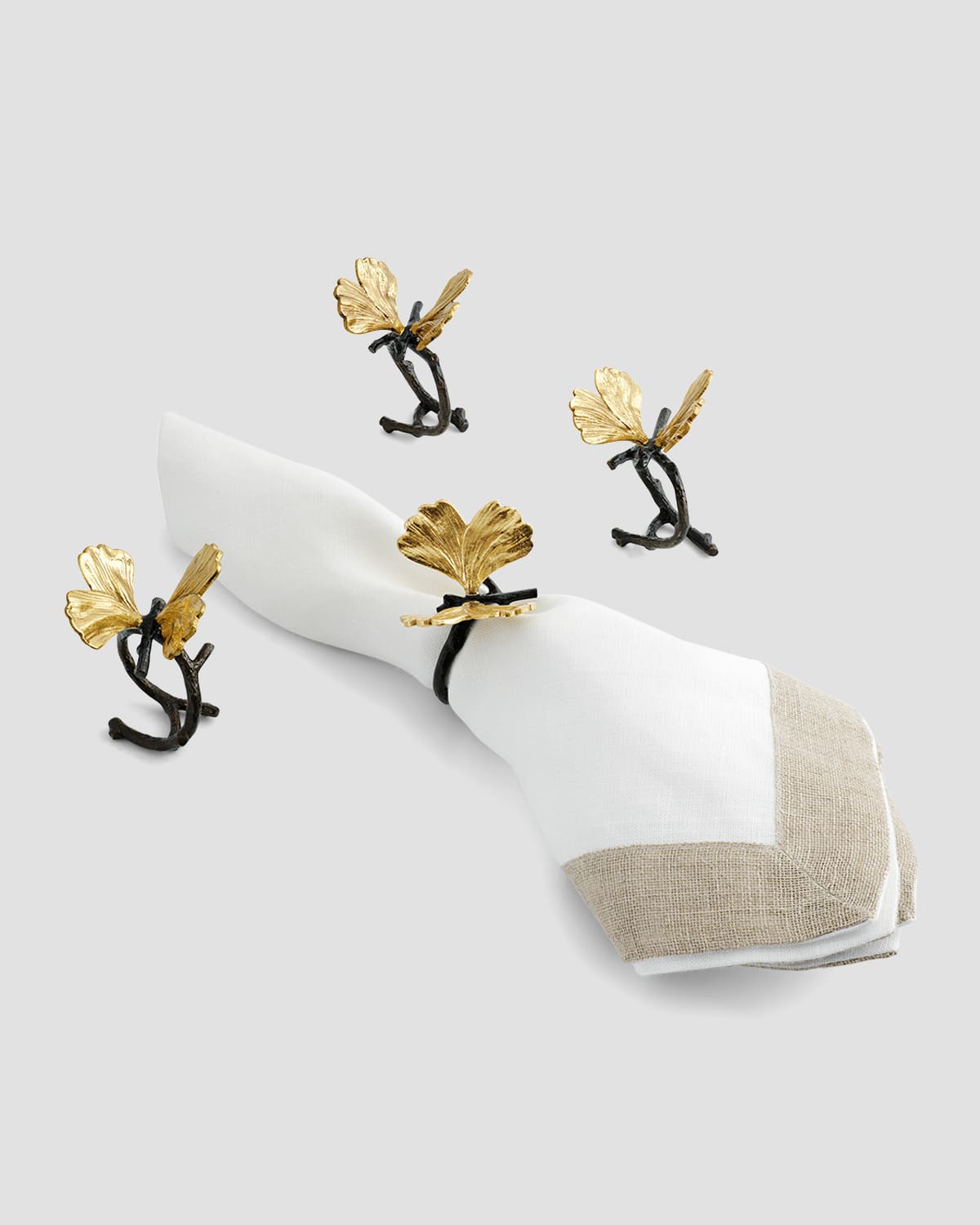 michael aram 花の装飾 ナプキンリング シルバーゴールド michael aram 花の装飾 ナプキンリング シルバーゴールド