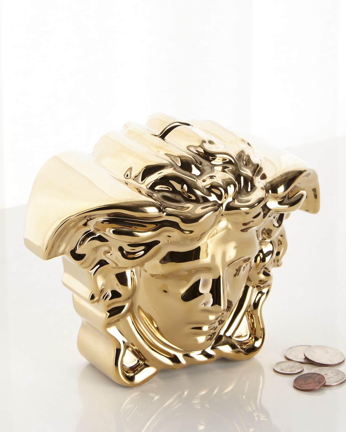 Versace 貯金箱　オブジェ ヴェルサーチ 貯金箱 ゴールド - メルカリ