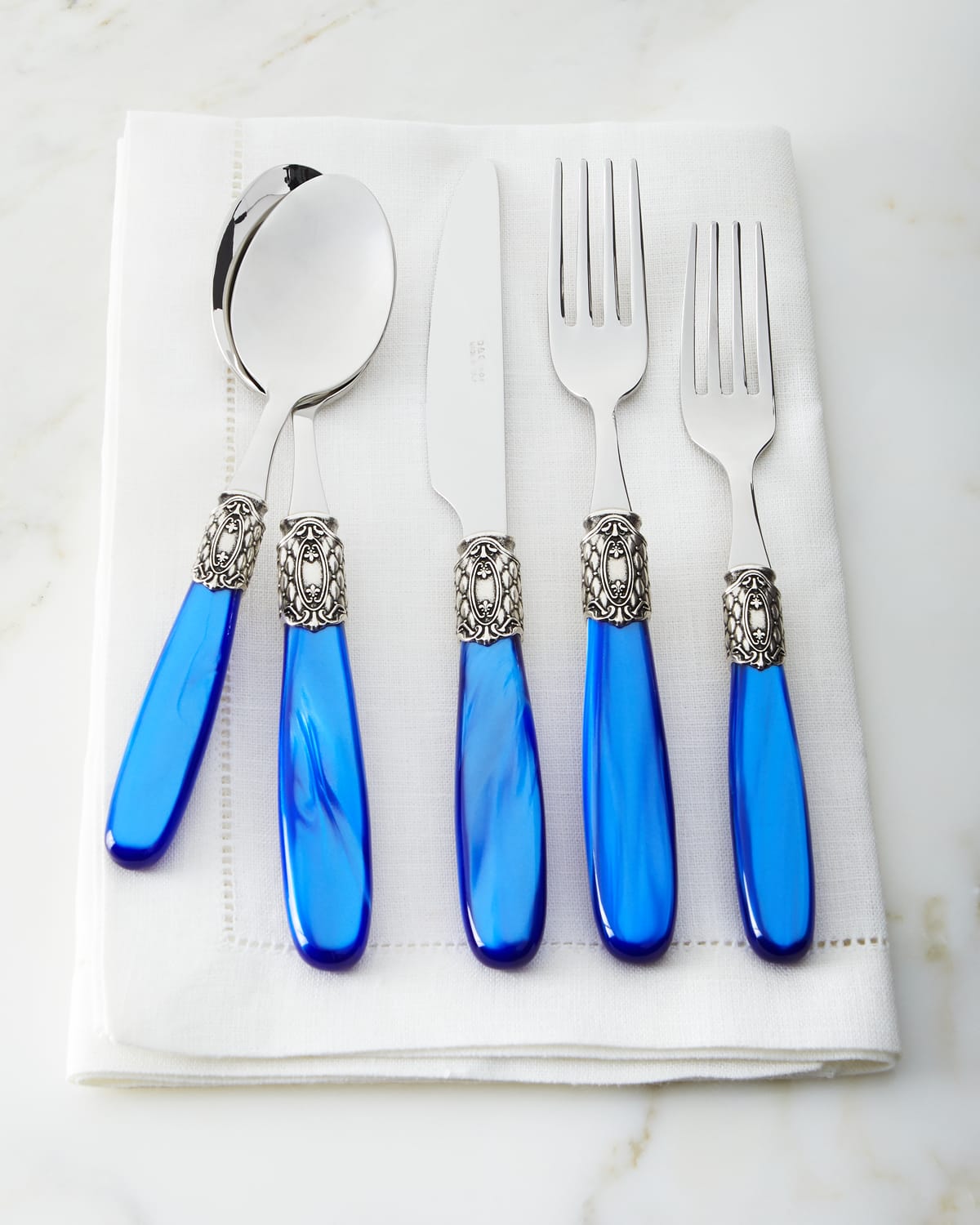 Neiman Marcus 20Piece Victoria Shine Flatware Set, Sky Blue Horchow