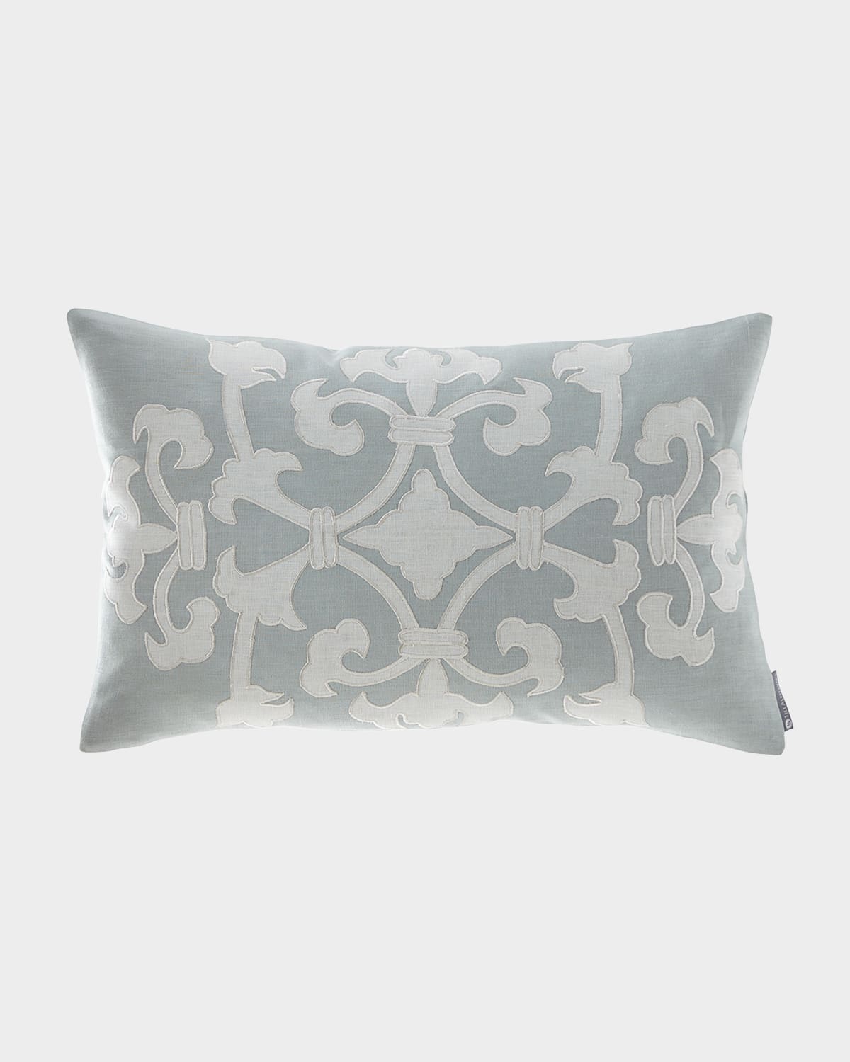 Lili Alessandra Louie Sqaure Pillow Spa Linen / White Linen Appliqué