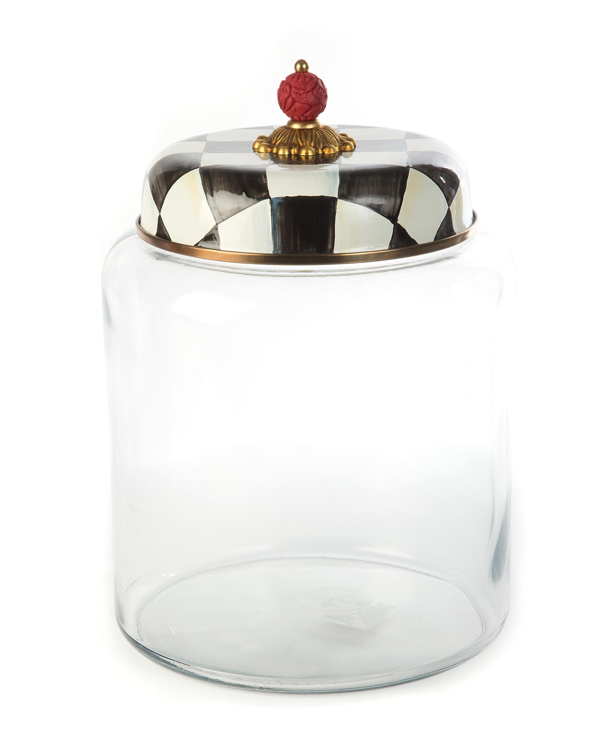MacKenzie-Childs - Cookie Jar with Parchment Check Enamel Lid