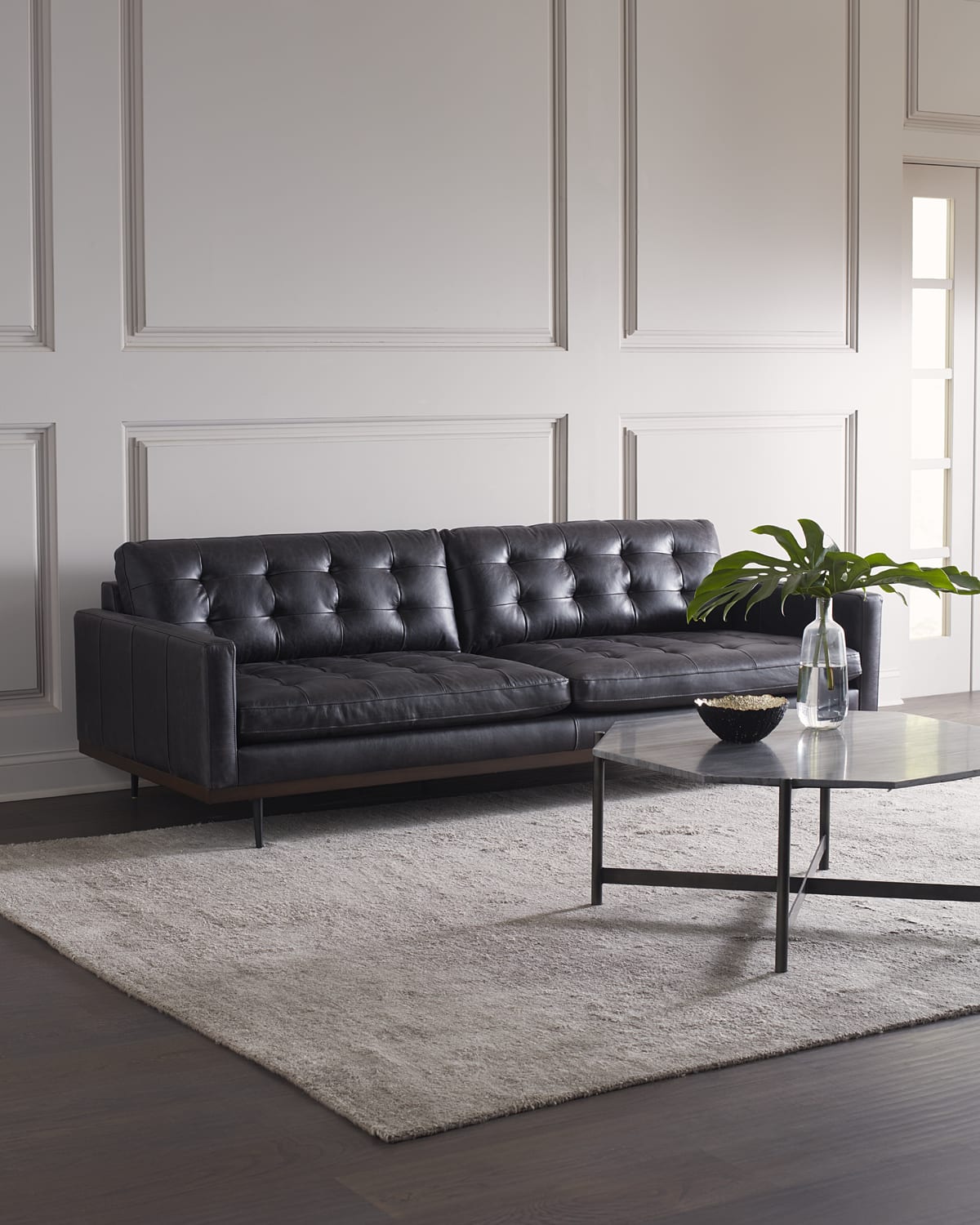 Channel leather deals sofa